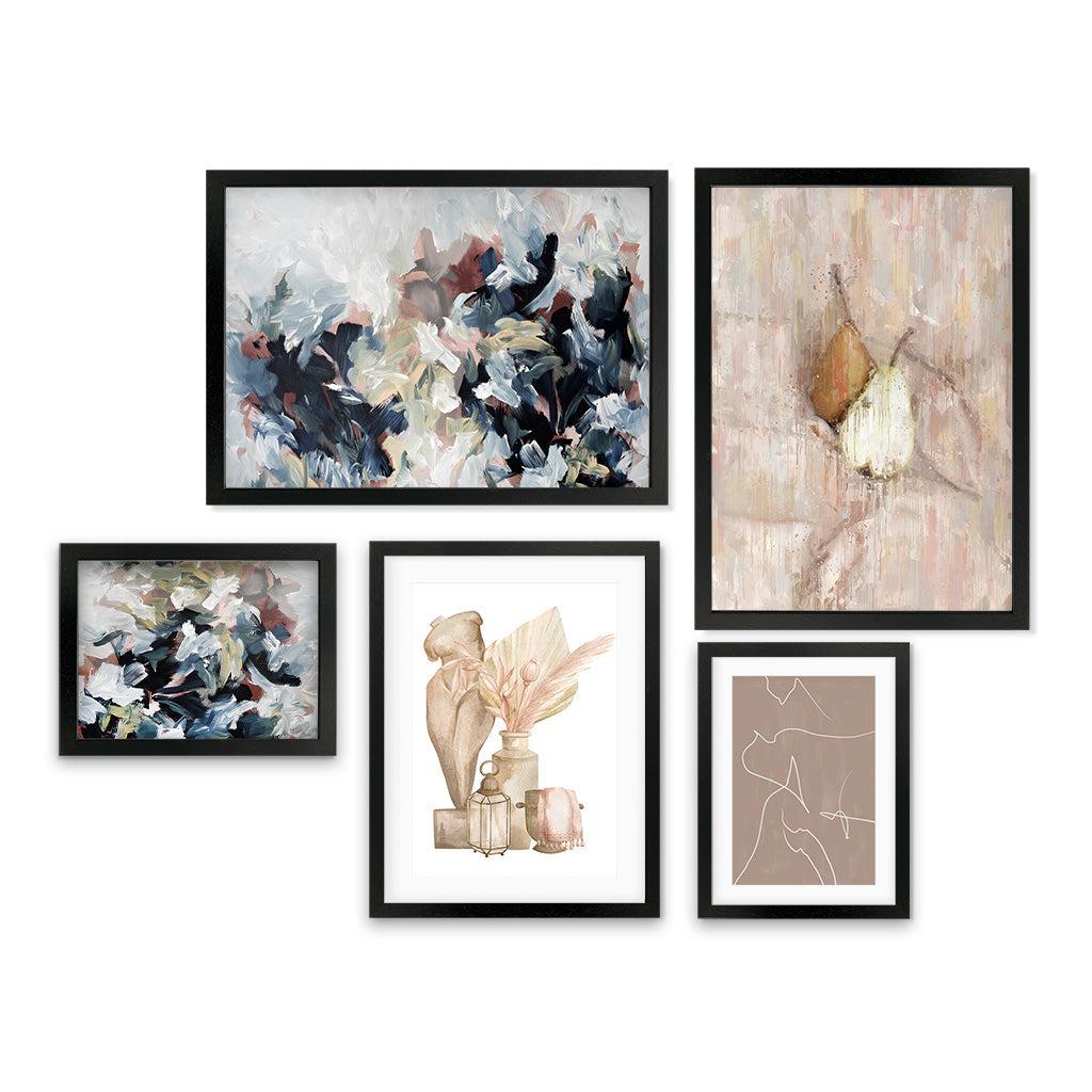 Blushed Neutrals & Navy Gallery Wall Art Gallery Wall Art - Abstract House