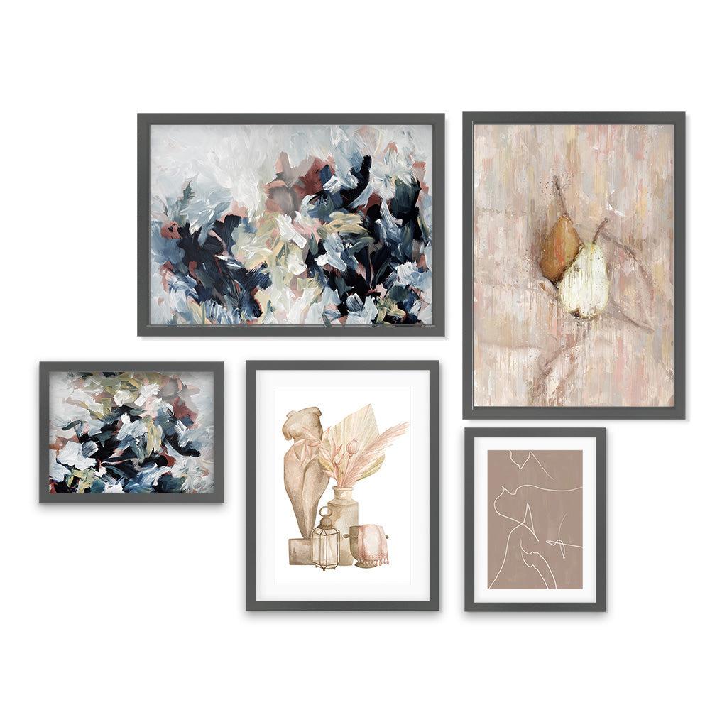 Blushed Neutrals & Navy Gallery Wall Art Gallery Wall Art - Abstract House