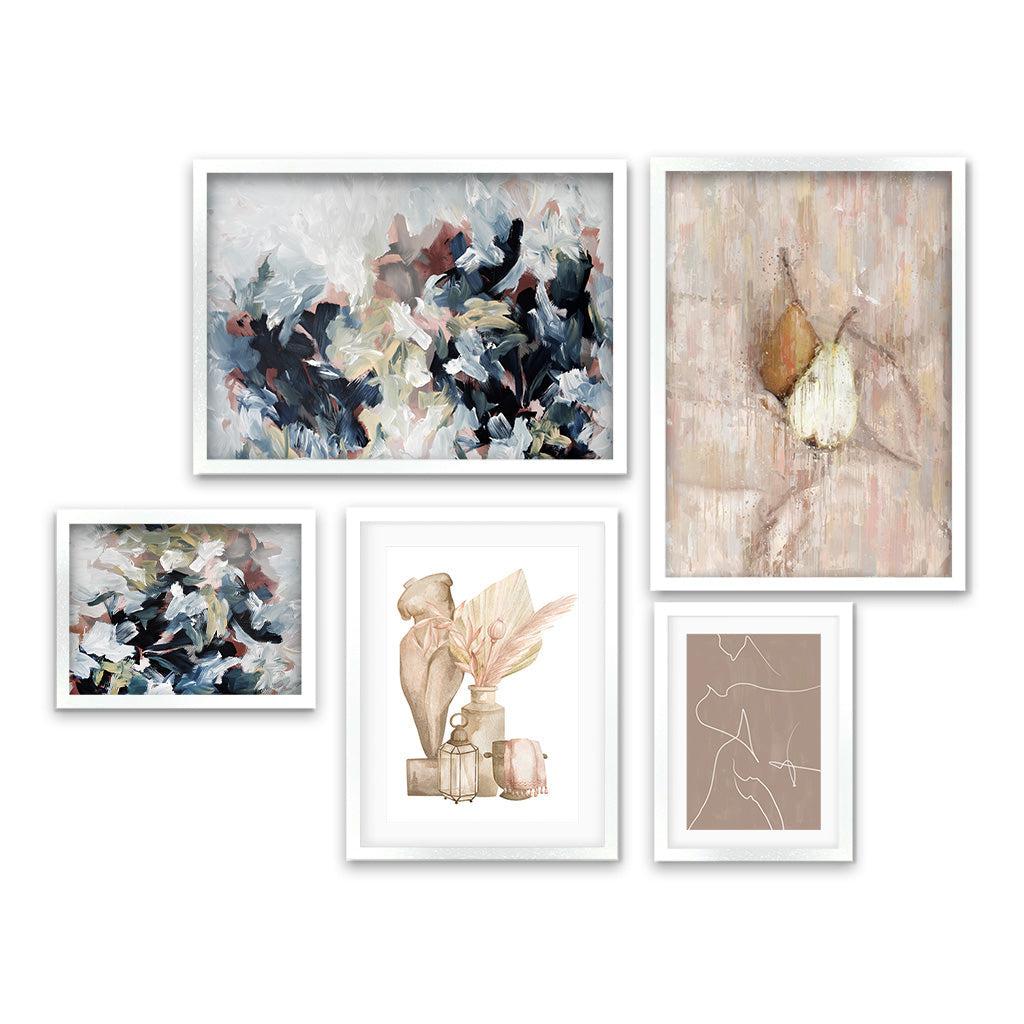 Blushed Neutrals & Navy Gallery Wall Art Gallery Wall Art - Abstract House