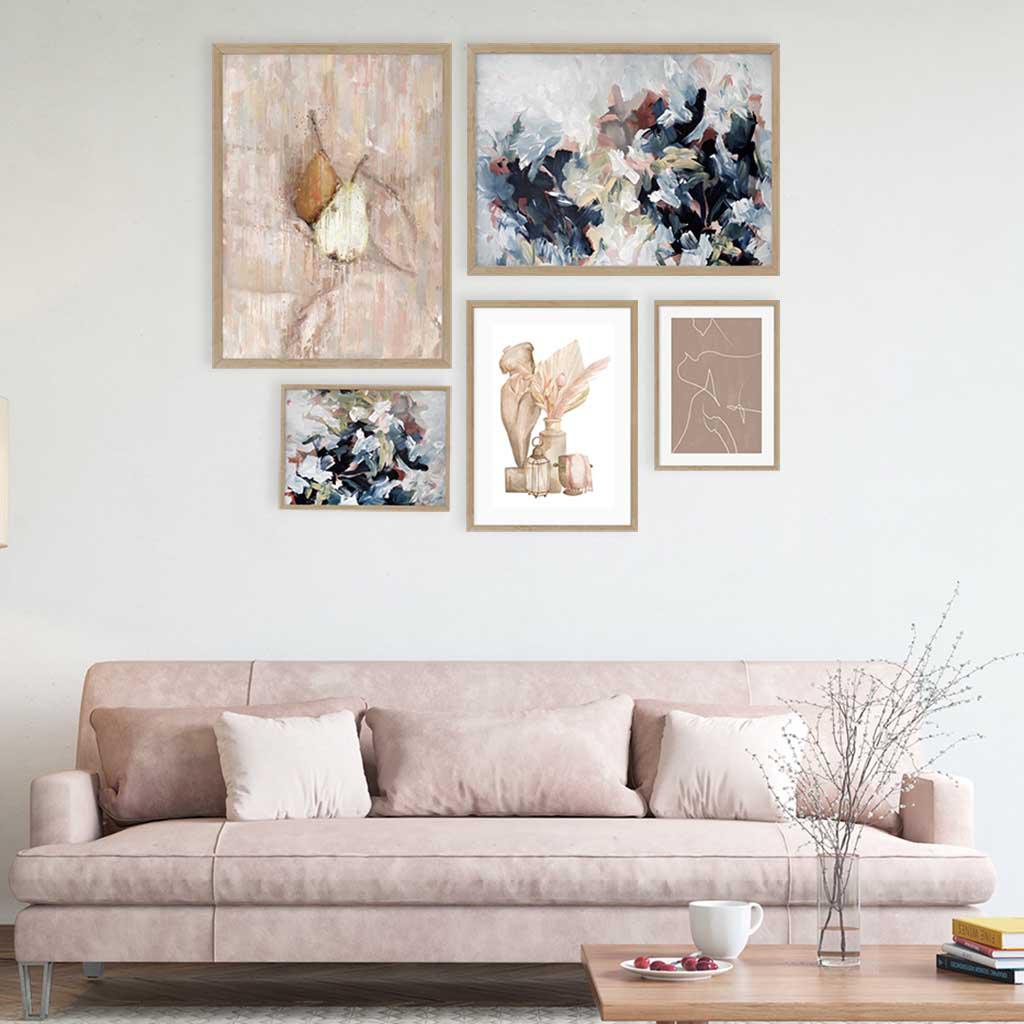 Blushed Neutrals & Navy Gallery Wall Art Gallery Wall Art - Abstract House