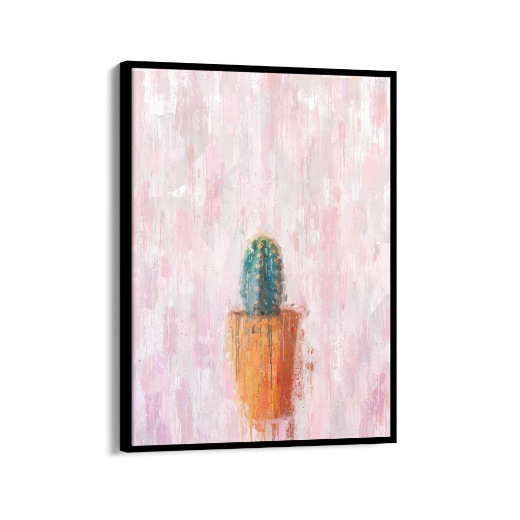 Cactus In A Pot Painting Framed Canvas-Abstract House