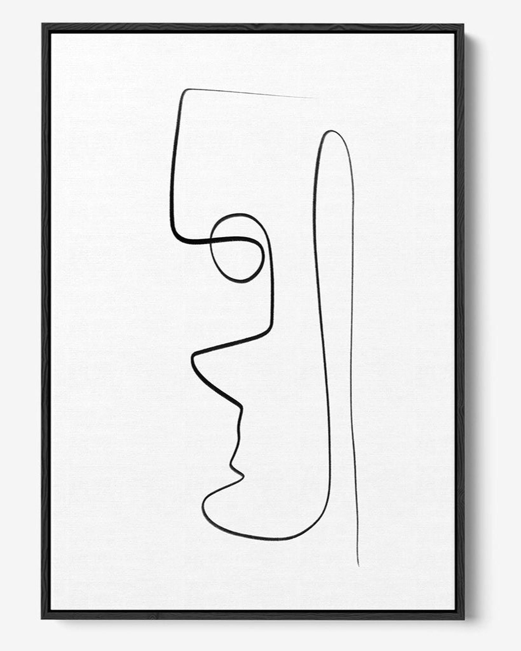 Abstract line art in a black frame on a white background