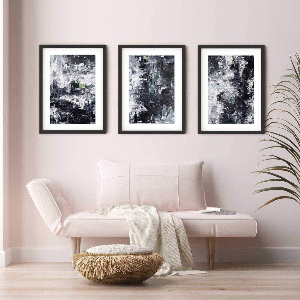 Grey On Mint - Print Set Of 3