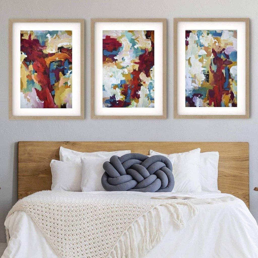 Inferno Red Abstract - Print Set Of 3