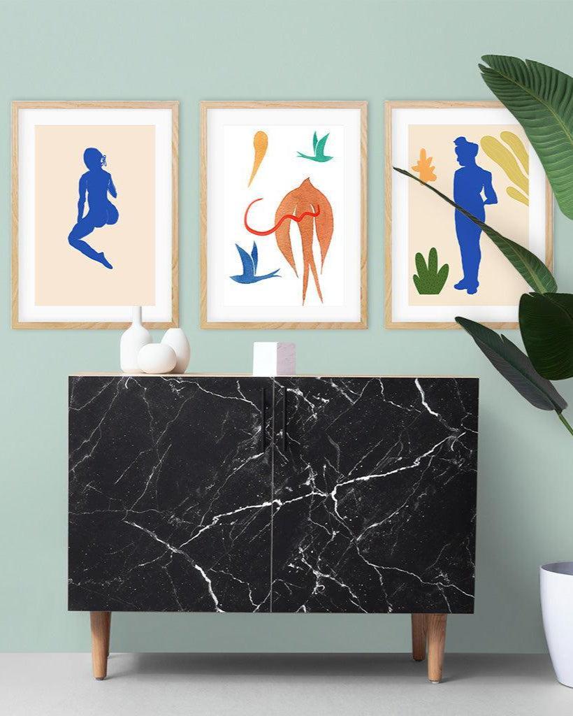 Matisse Botanical Illustrations - Set Of 3 Prints Black Frame Wall Art Print Set Of 3 - Abstract House