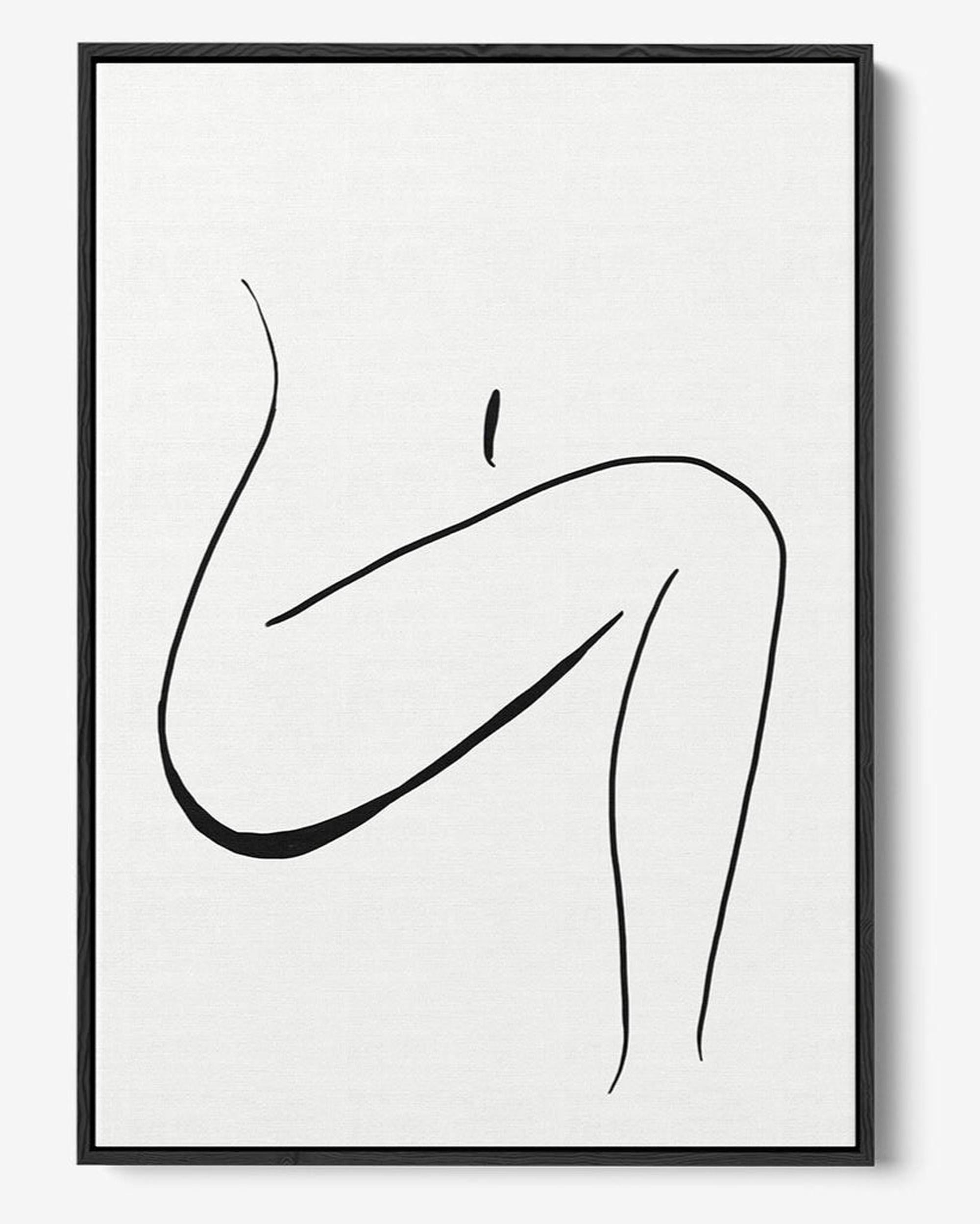 Framed line art of a abstract figure on a white background