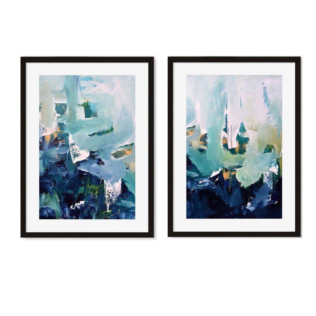Modern Teal And Classic Blue - Print Set Of 2