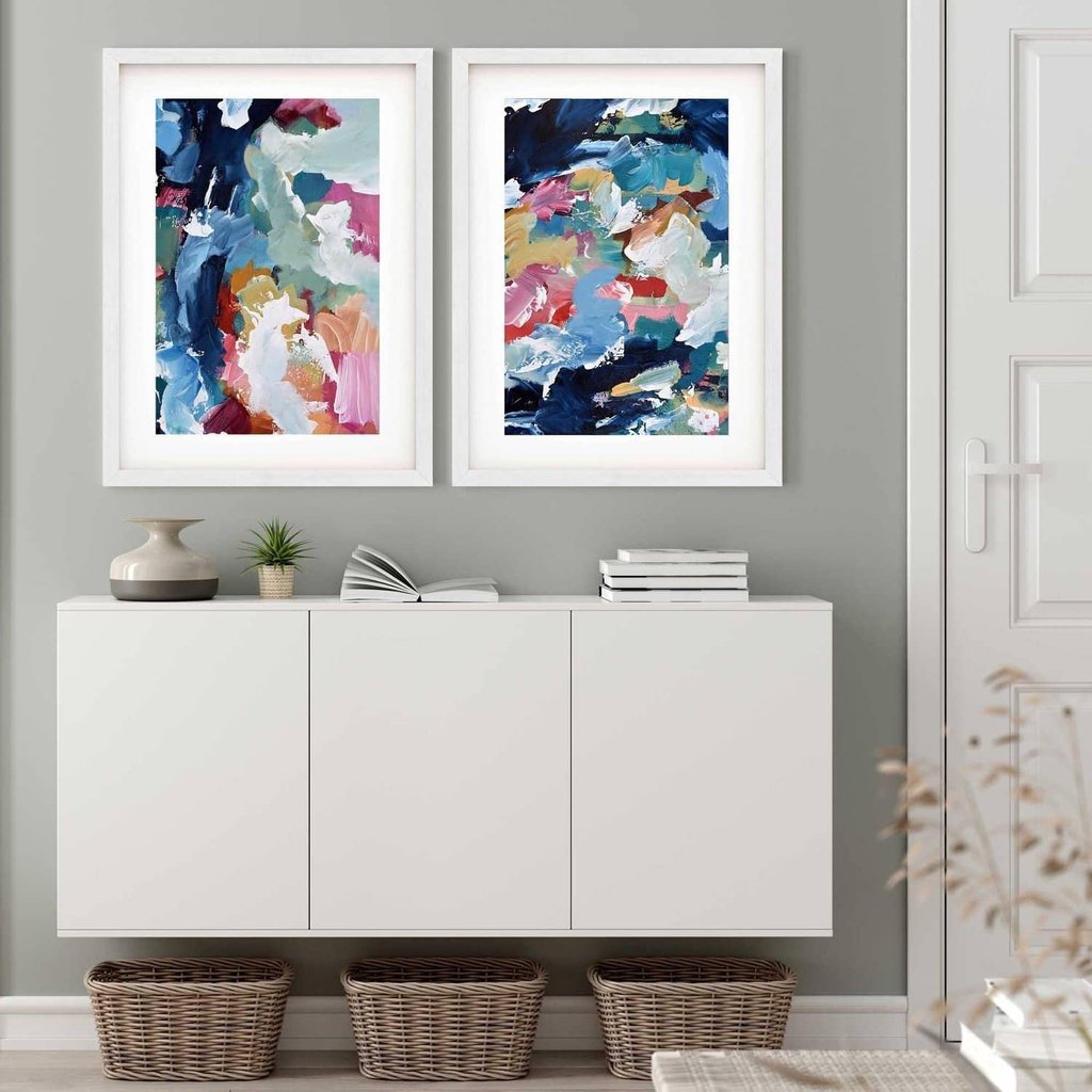 Modern Vibrant Abstract Seascape - Print Set Of 2