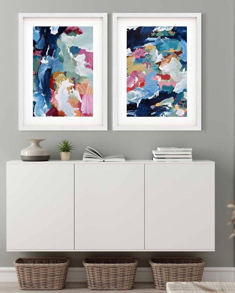 Modern Vibrant Abstract Seascape - Print Set Of 2