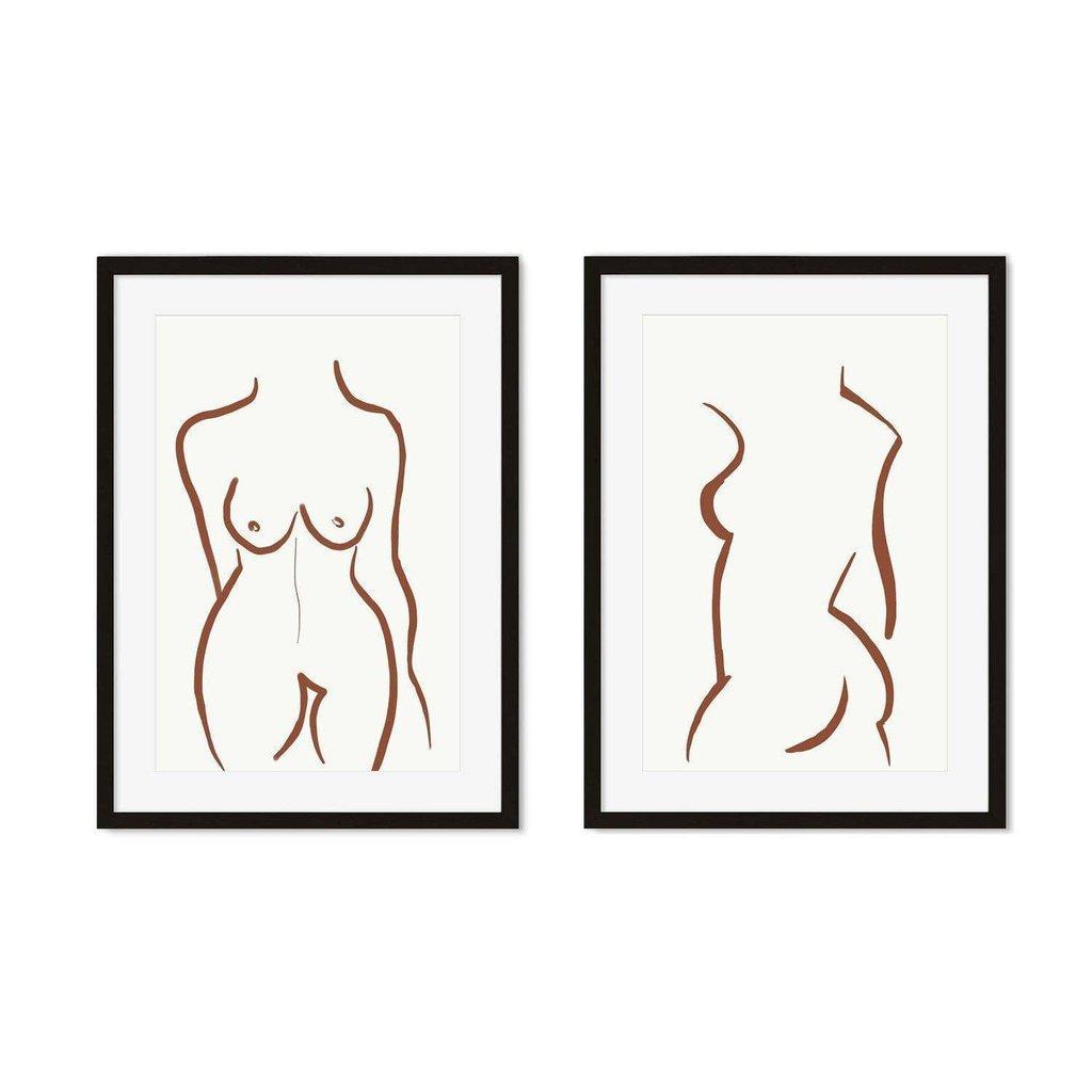 Nude Drawing - Print Set Of 2