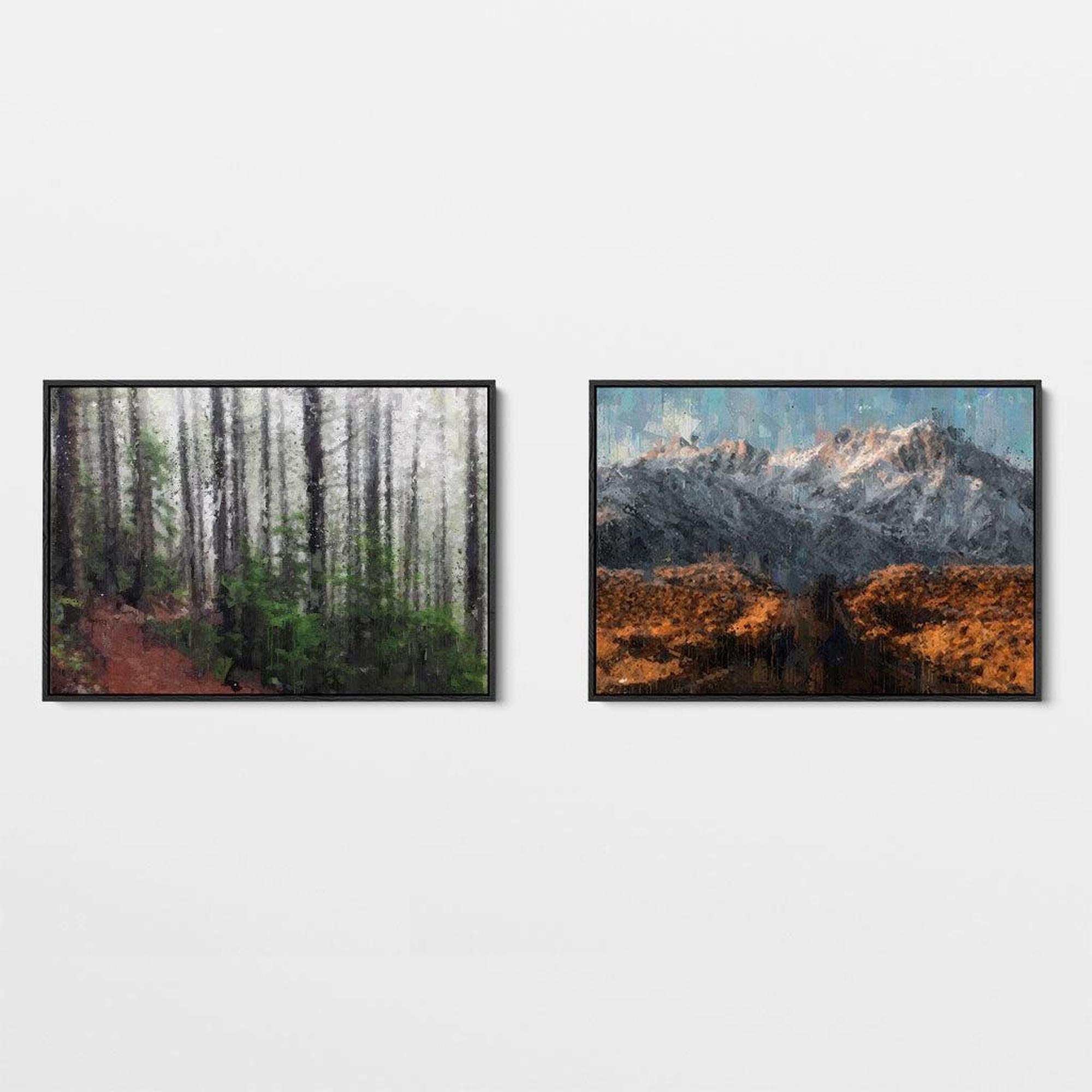 Road Trip Canvas Set Of 2 Black Canvas Set Of 2 - Abstract House