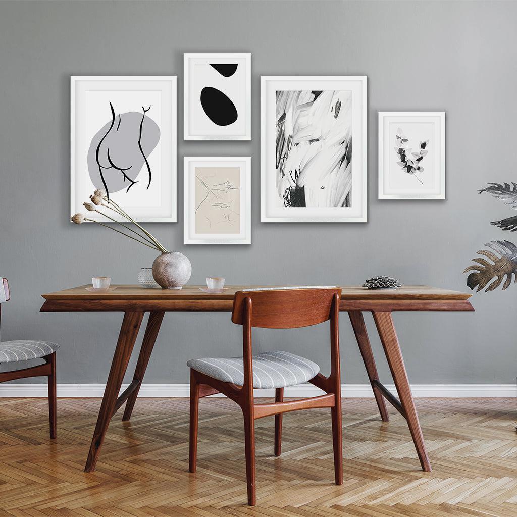 Subtle Neutral Tones Gallery Wall Art Gallery Wall Art - Abstract House