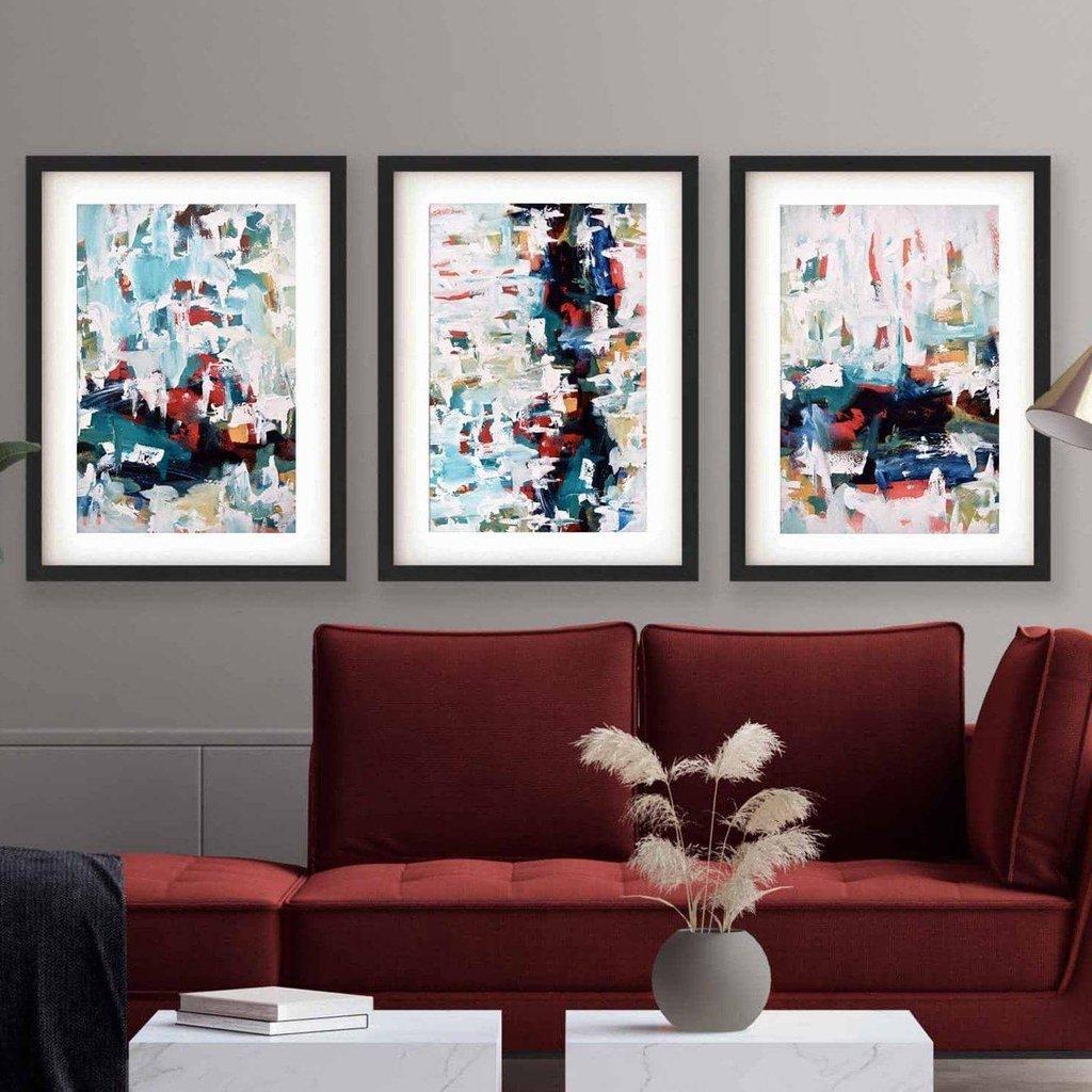 Textured Painted Lines - Print Set Of 3