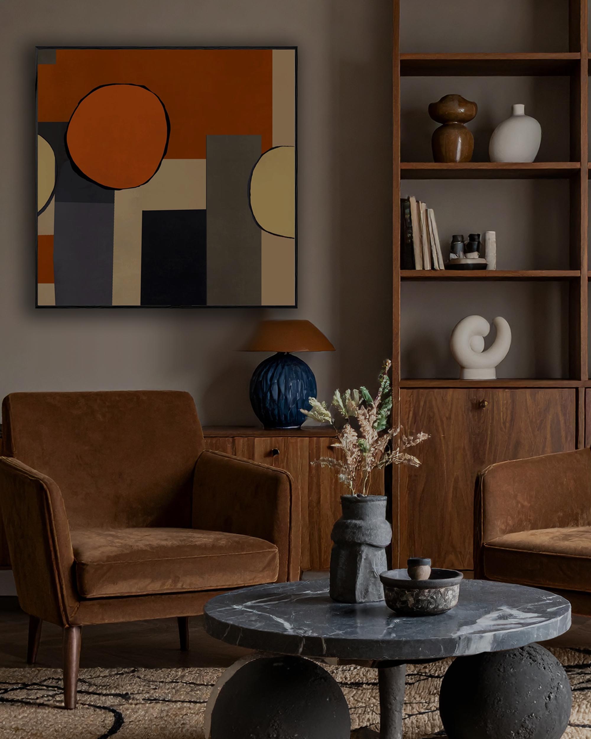 mid century modern wall art, mid century prints and canvas art in dining room