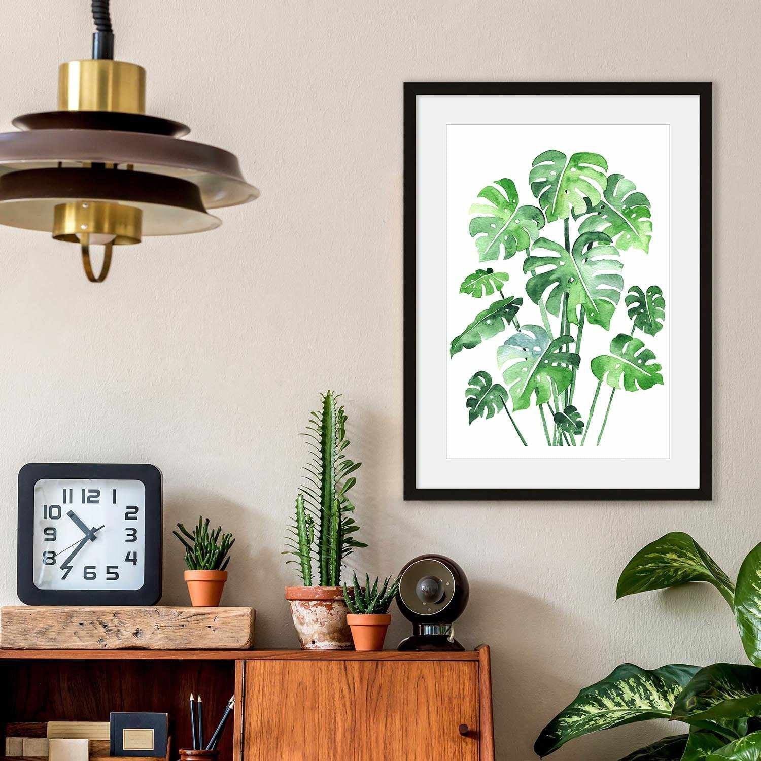 Watercolour Botanical Leaf Art Prints - Abstract House
