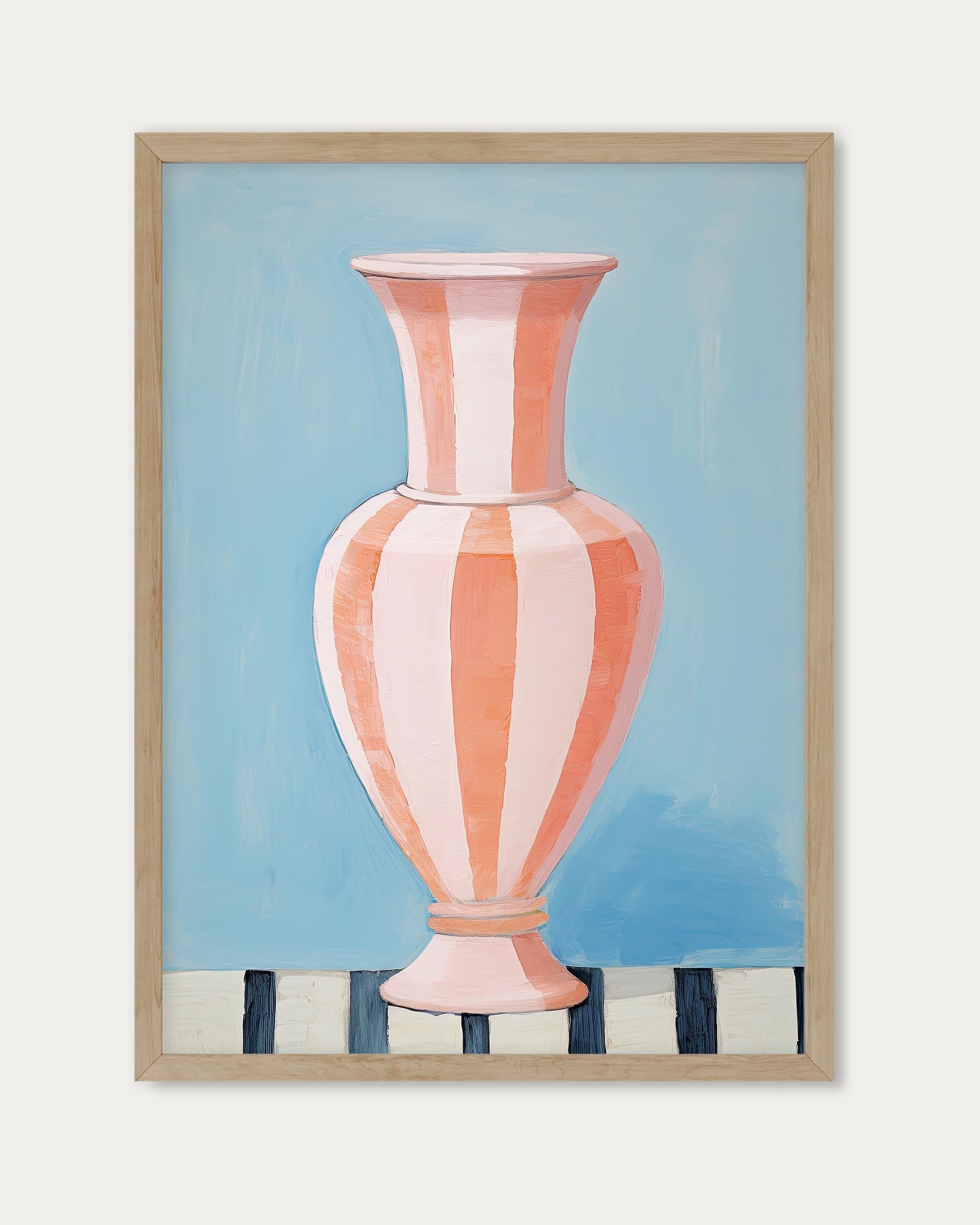 Stripy Vase Wall Art Print