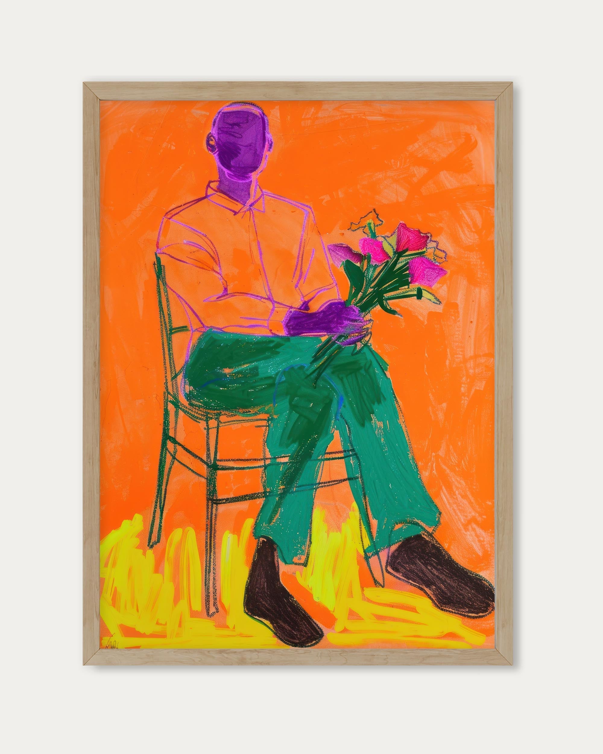 Holding Flowers Figure Study Wall Art