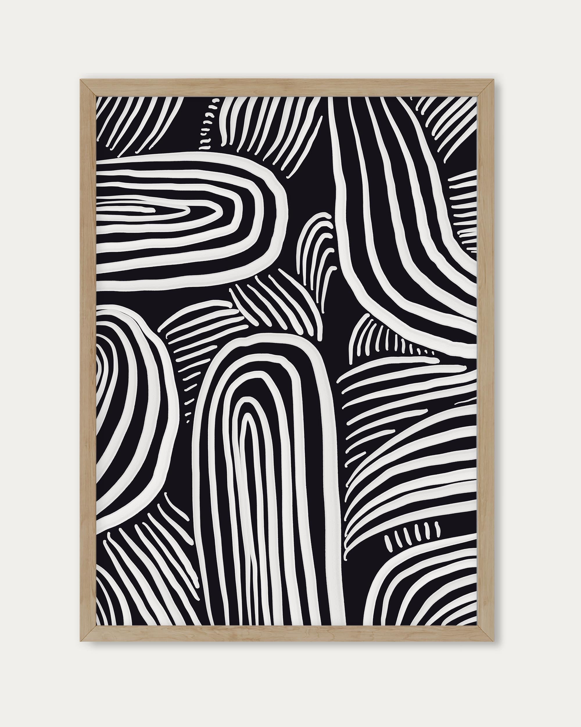 Black And White Lines Wall Art Print