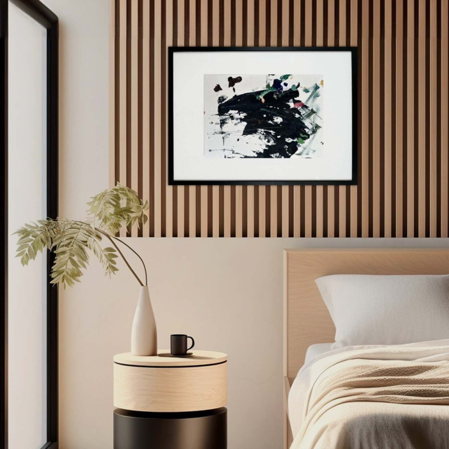 Colour Psychologies IV Framed Painting-Abstract House framed original painting in modern bedroom