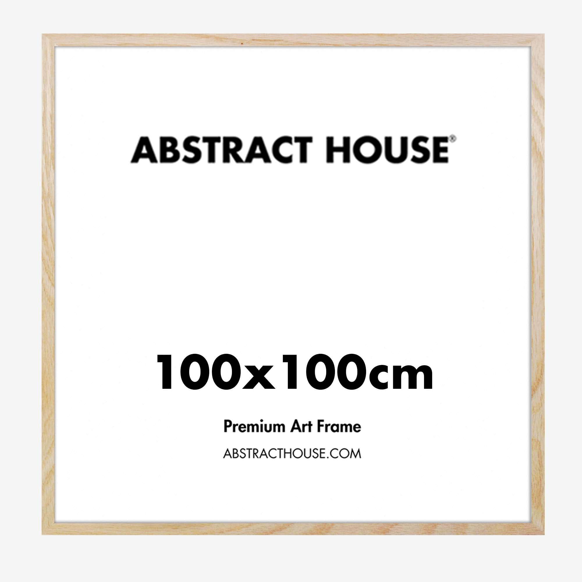 100x100 cm Wooden Frame-Oak-No Mount-Abstract House
