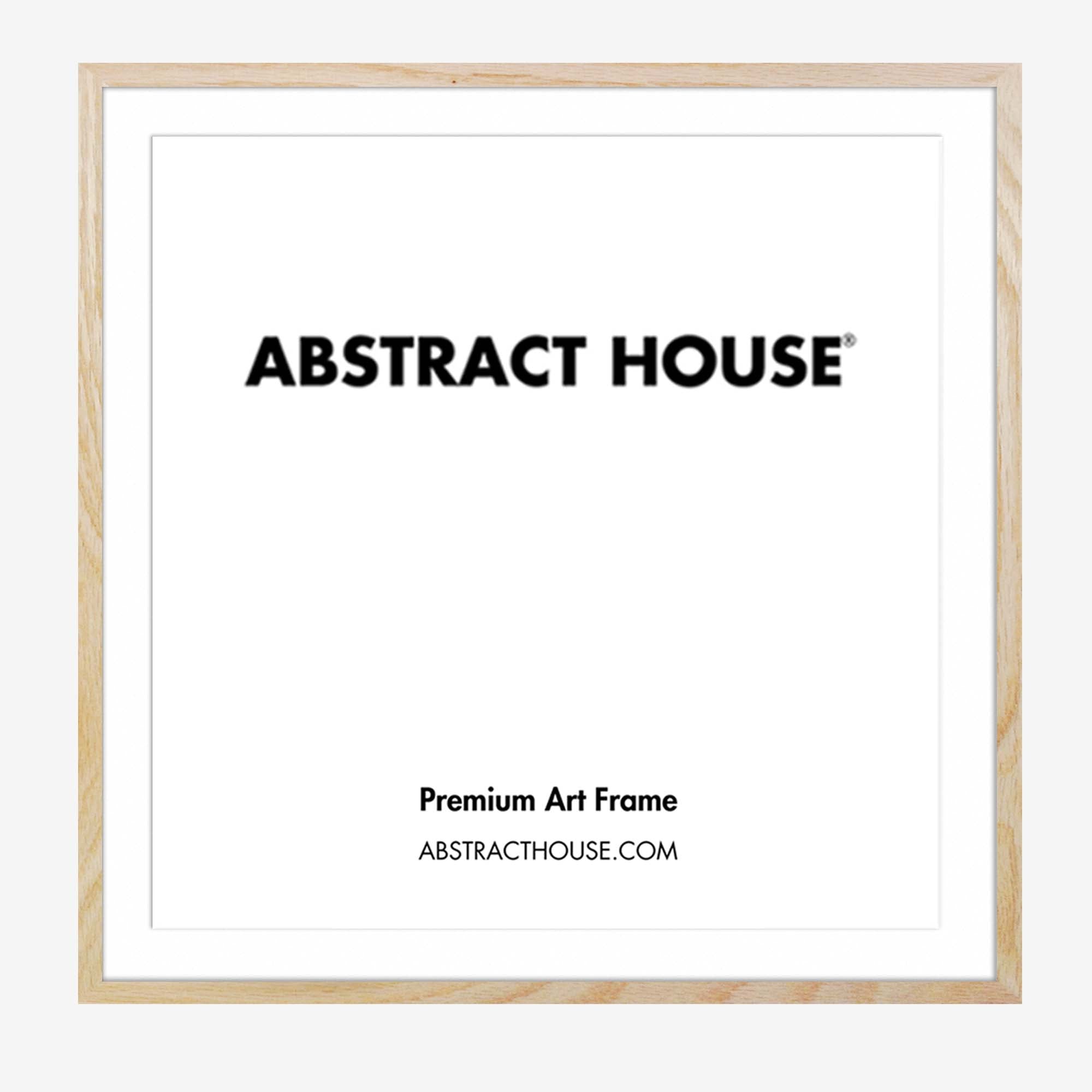 100x100 cm Wooden Frame-Oak-90 x 90 cm / 35.5 x 35.5 Inches-Abstract House