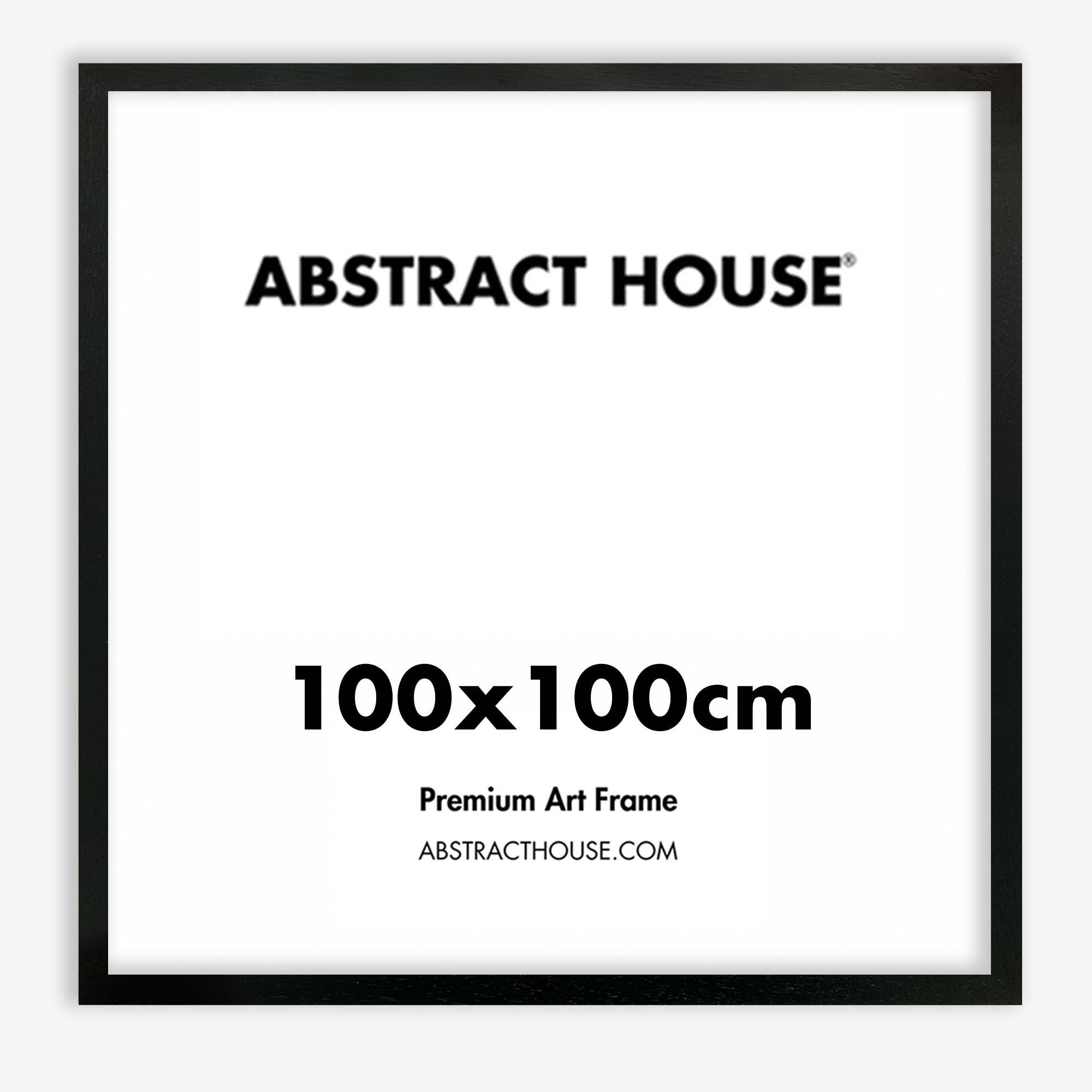100x100 cm Wooden Frame-Black-No Mount-Abstract House