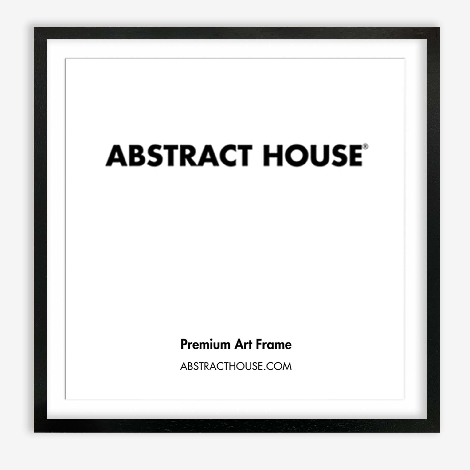 100x100 cm Wooden Frame-Black-90 x 90 cm / 35.5 x 35.5 Inches-Abstract House