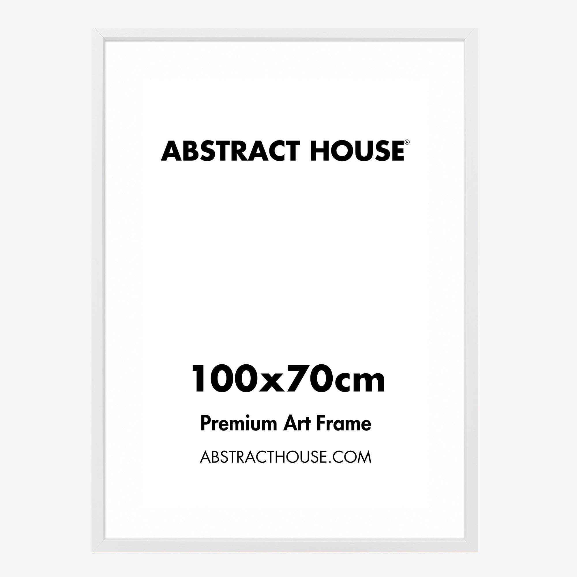 100 x 70 cm Wooden Picture Frame-White-No Mount-Abstract House