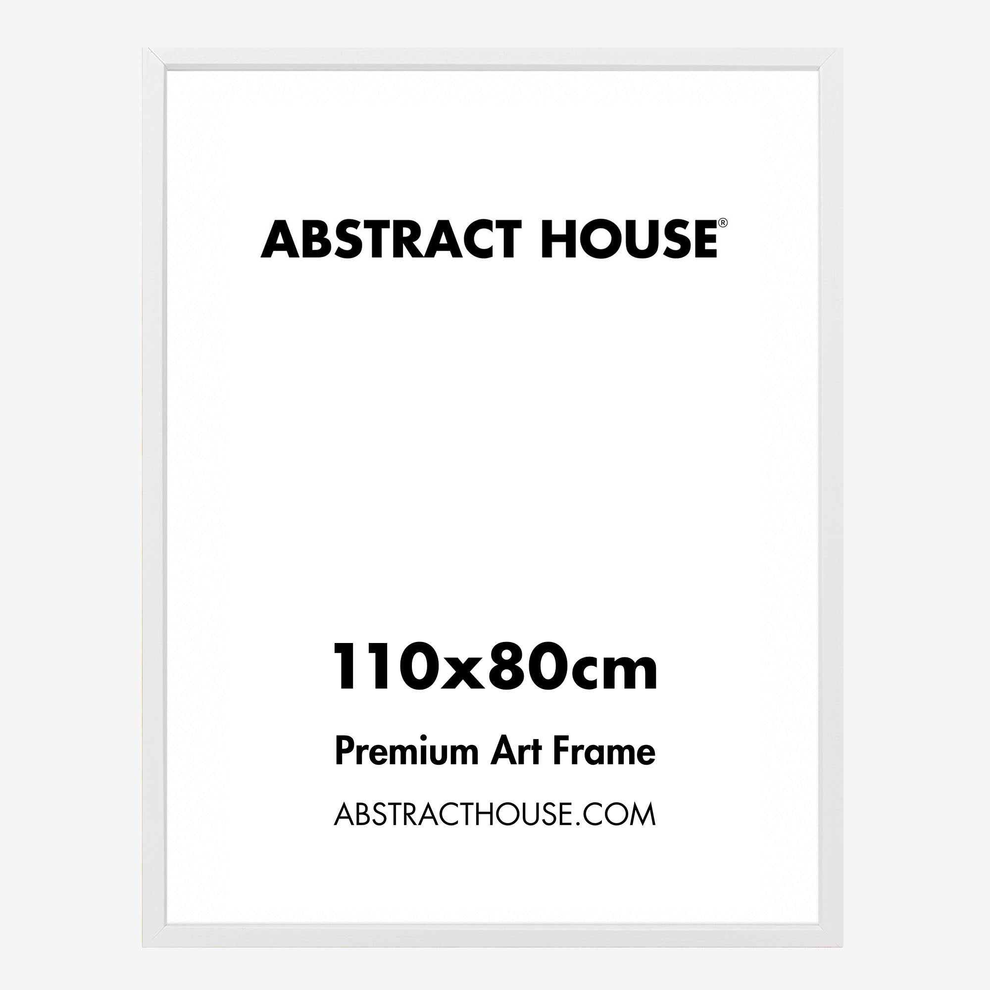 110 x 80 cm Wooden Picture Frame-White-No Mount-Abstract House