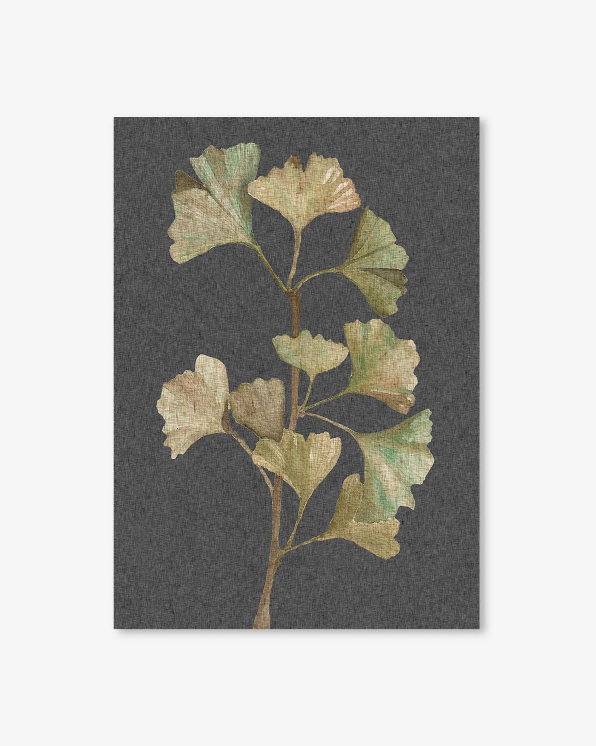 Decorative paper with a leaf design on a dark gray background