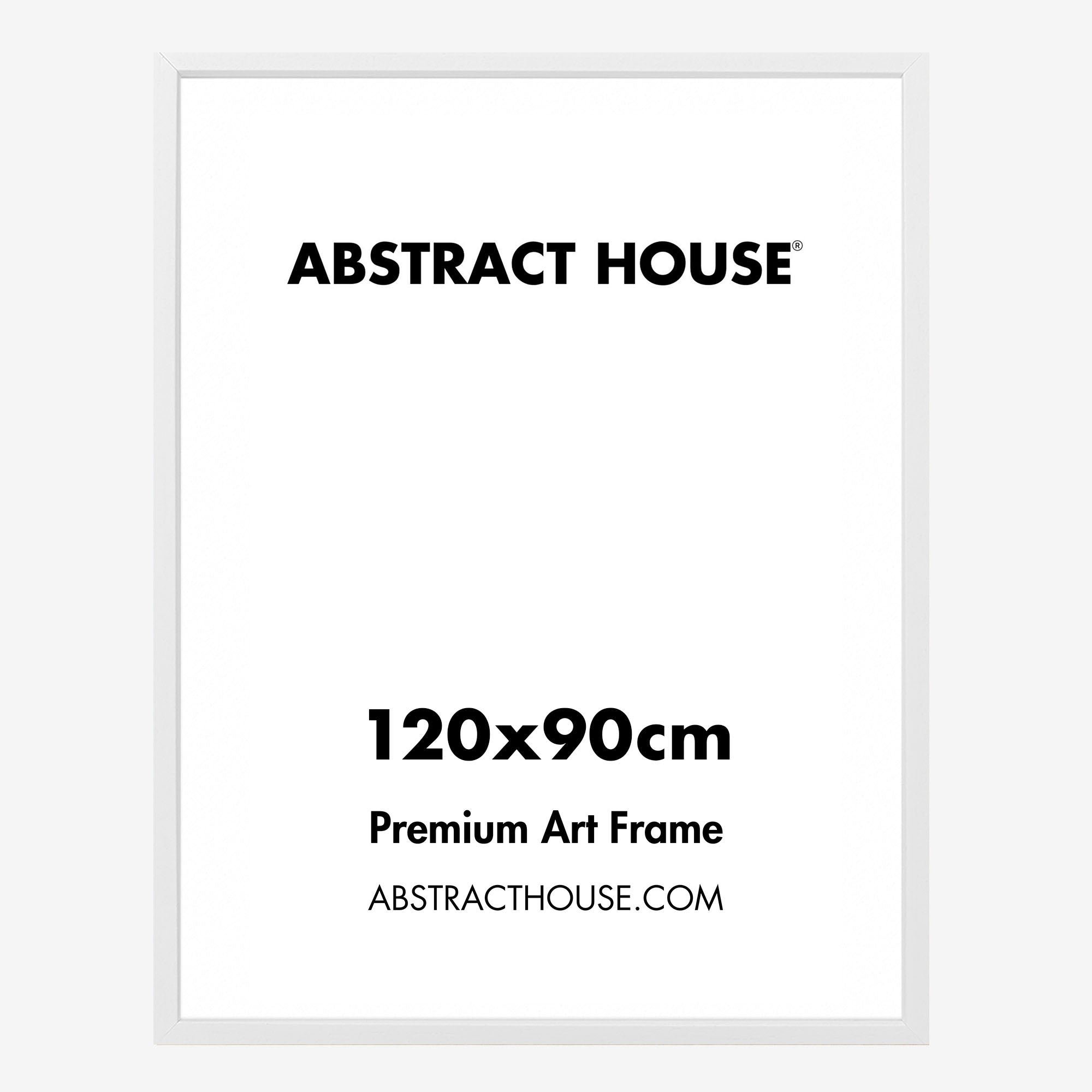 120 x 90 cm Wooden Picture Frame-White-No Mount-Abstract House