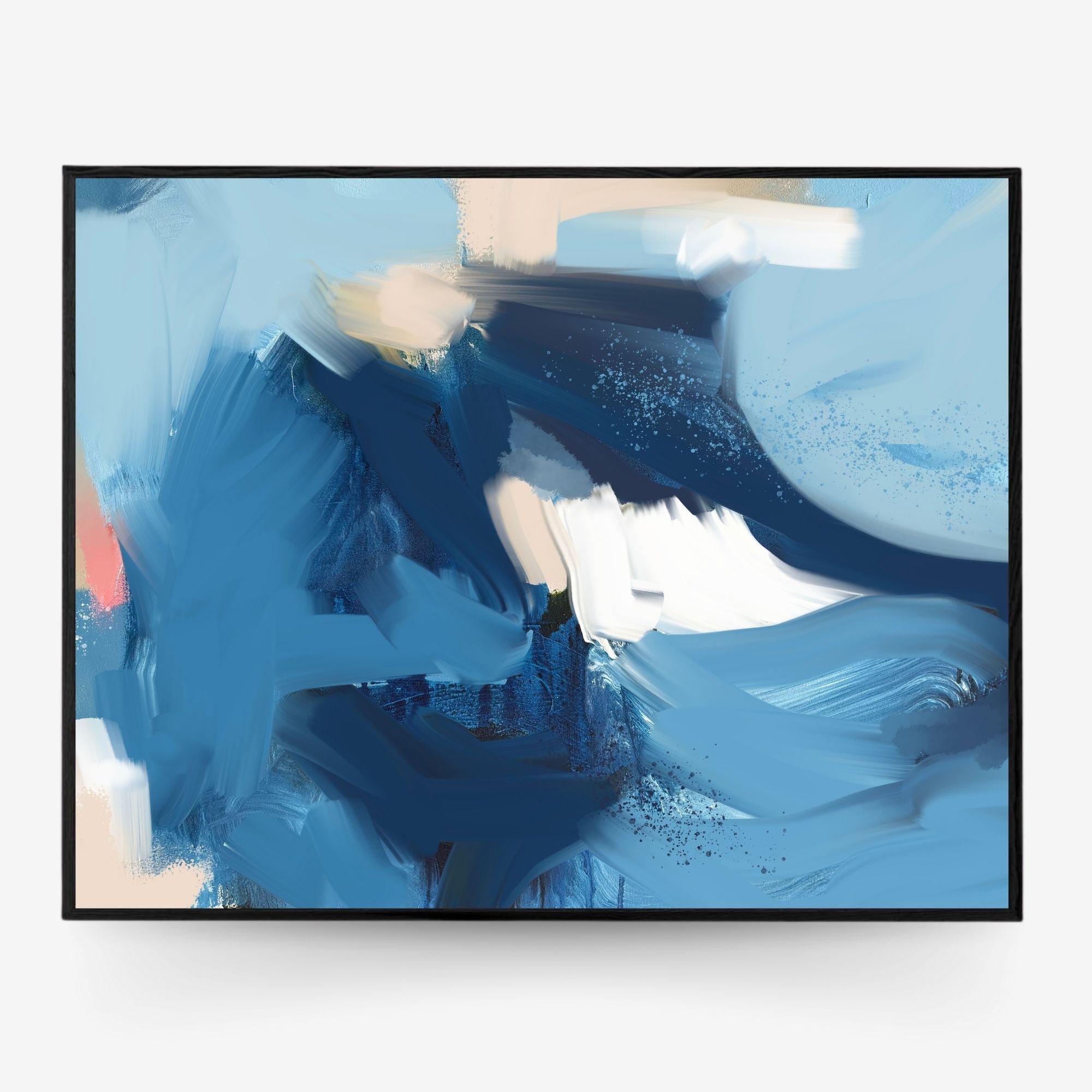 Blue Wave Framed Canvas-Abstract House