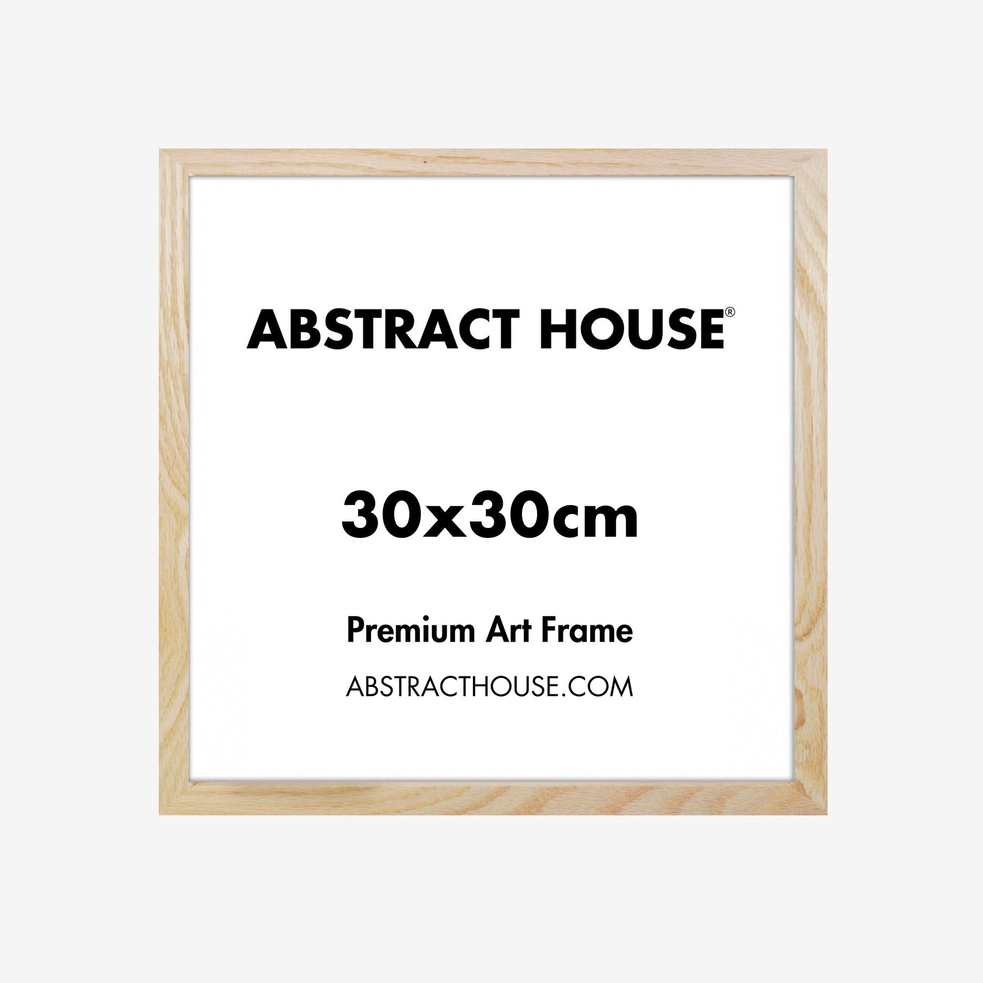 30x30 cm Wooden Frame-Oak-No Mount-Abstract House