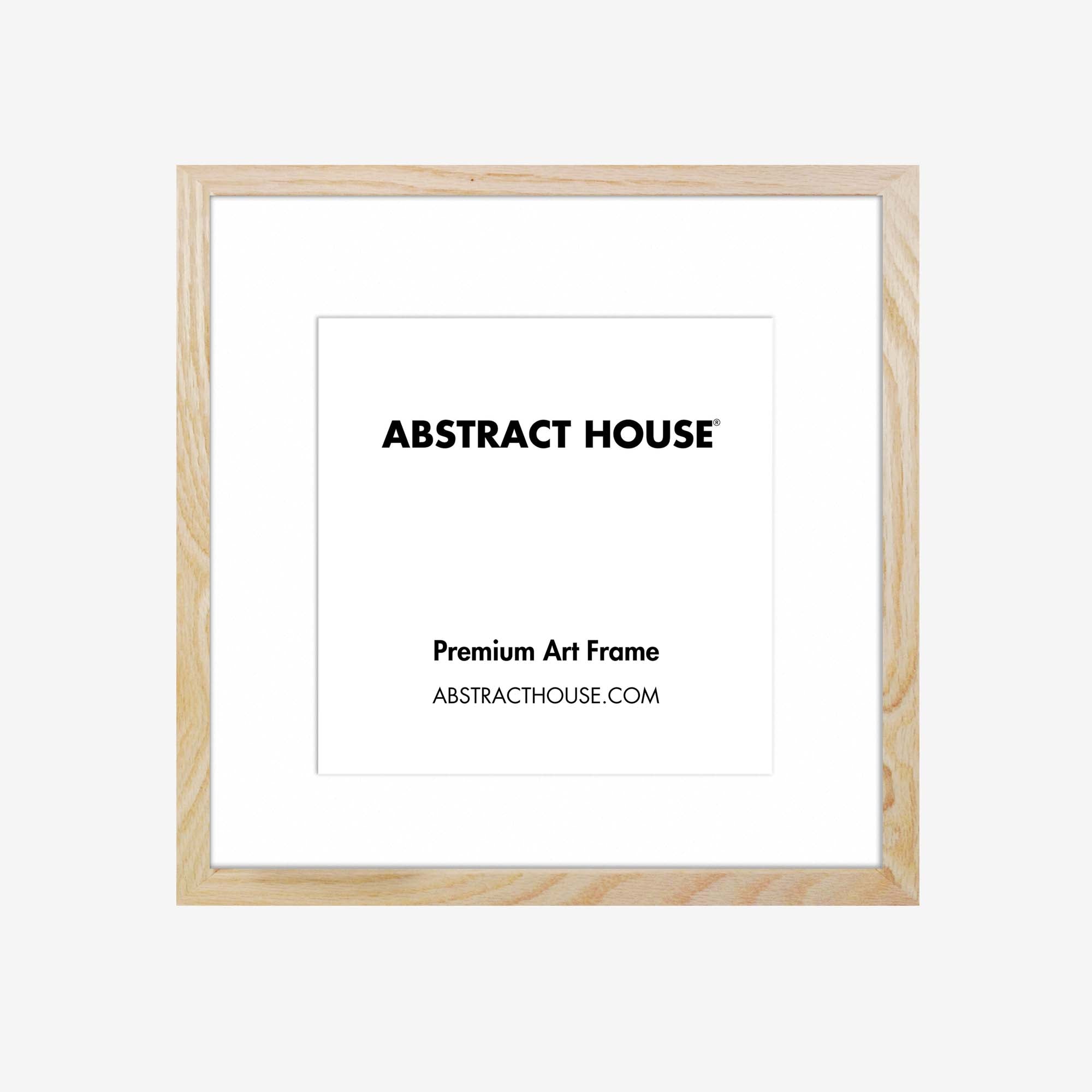 30x30 cm Wooden Frame-Oak-20 x 20 cm \ 7.9 x 7.9 Inches-Abstract House
