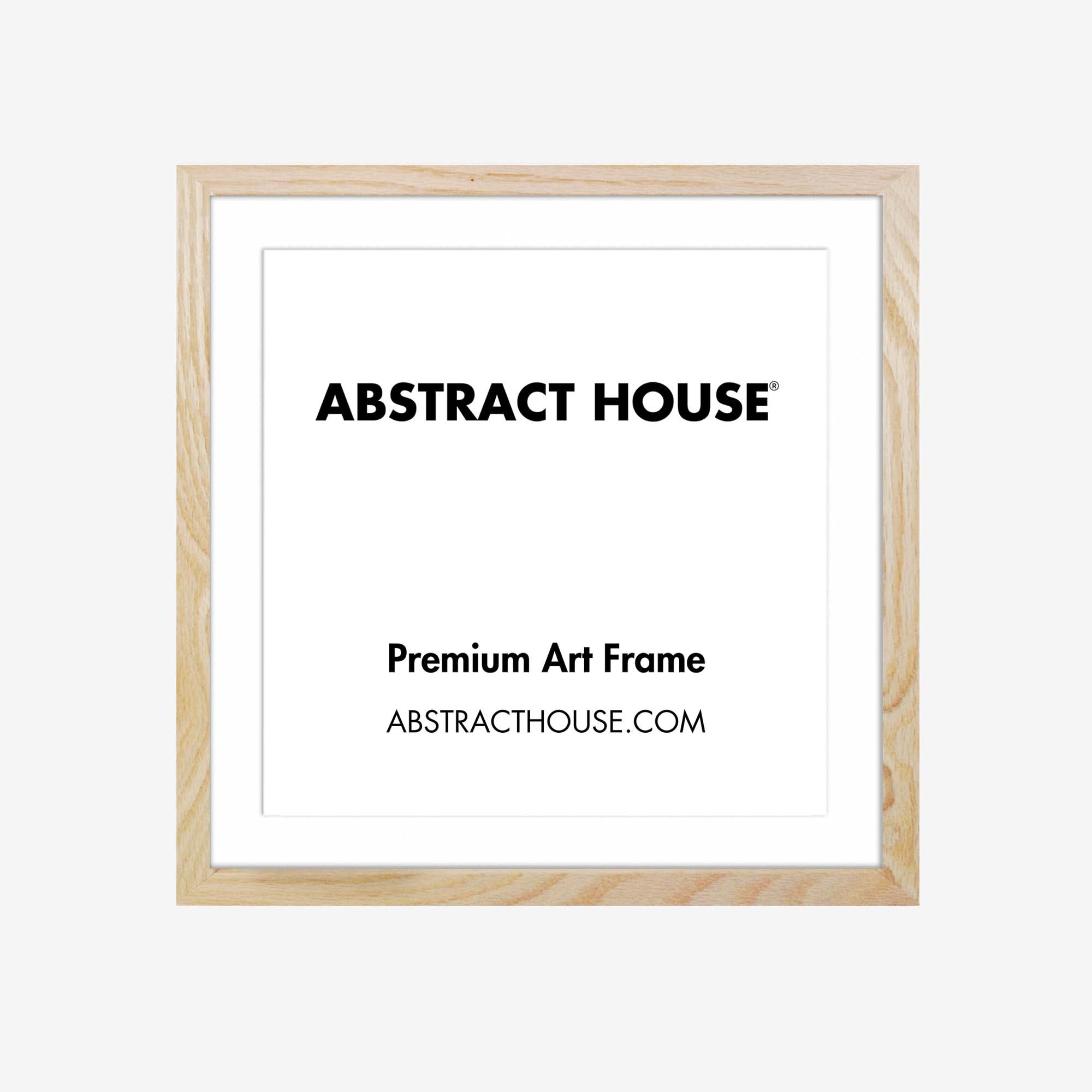 30x30 cm Wooden Frame-Oak-25 x 25 cm \ 9.8 x 9.8 Inches-Abstract House