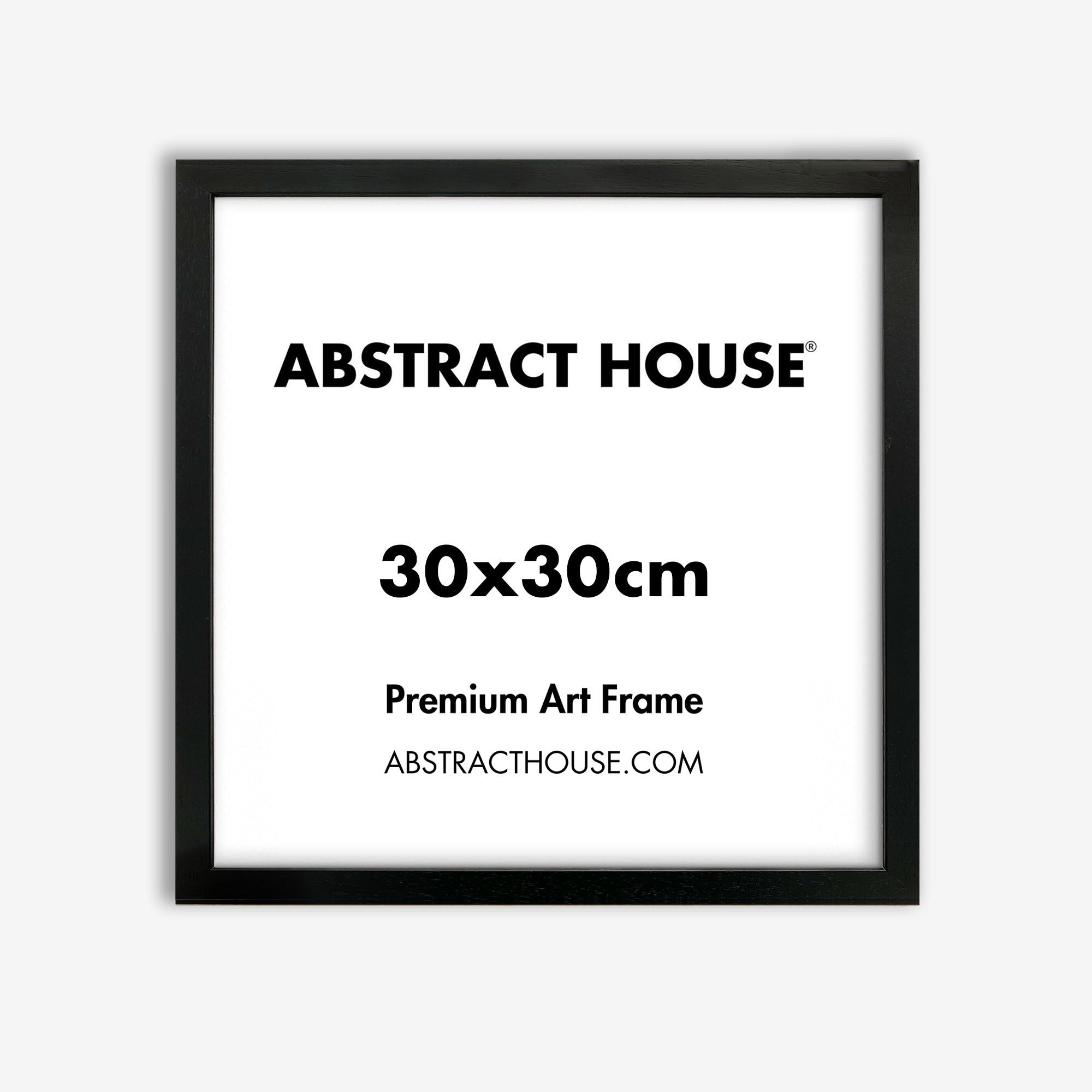 30x30 cm Wooden Frame-Black-No Mount-Abstract House