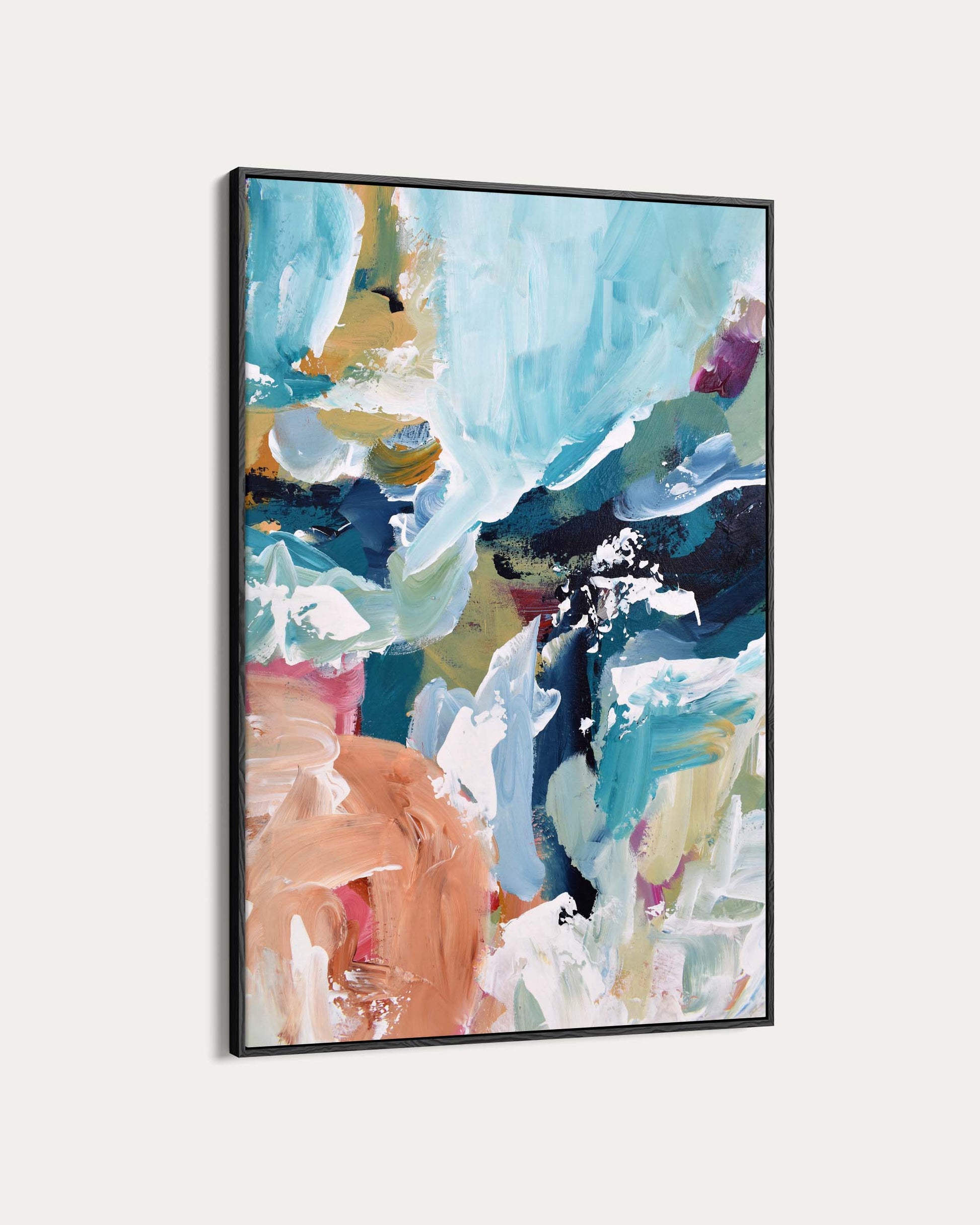 Abstract art print with colorful abstract design on a white background