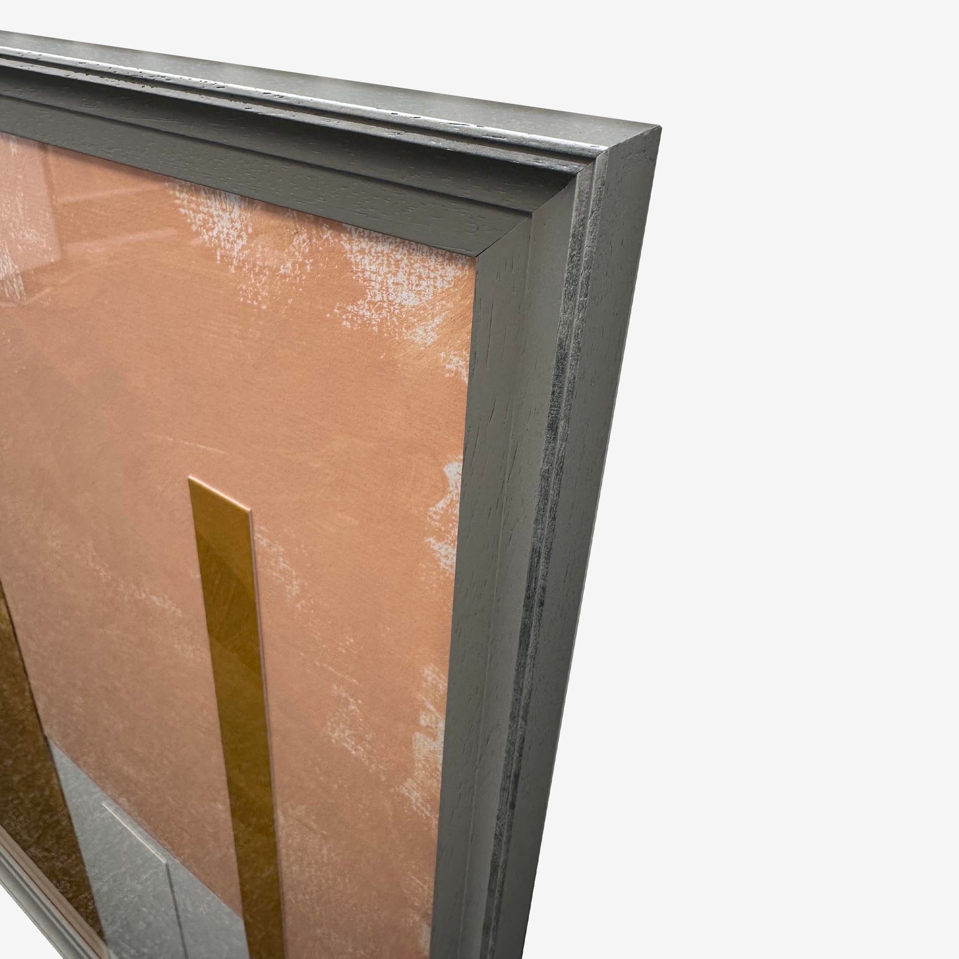 Composition In Peach, Gold And Black-Abstract House