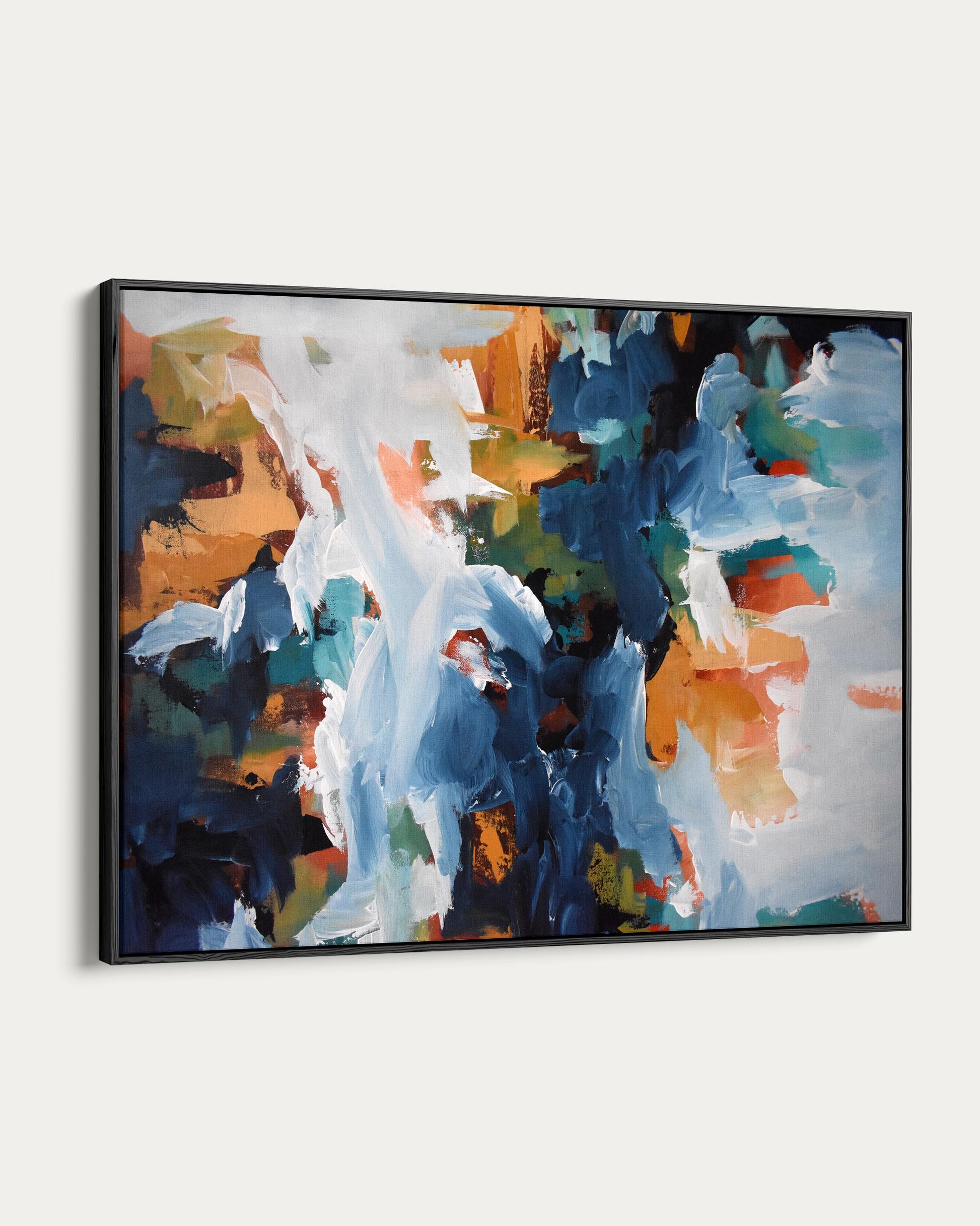 Abstract painting with colorful abstract design on a white background
