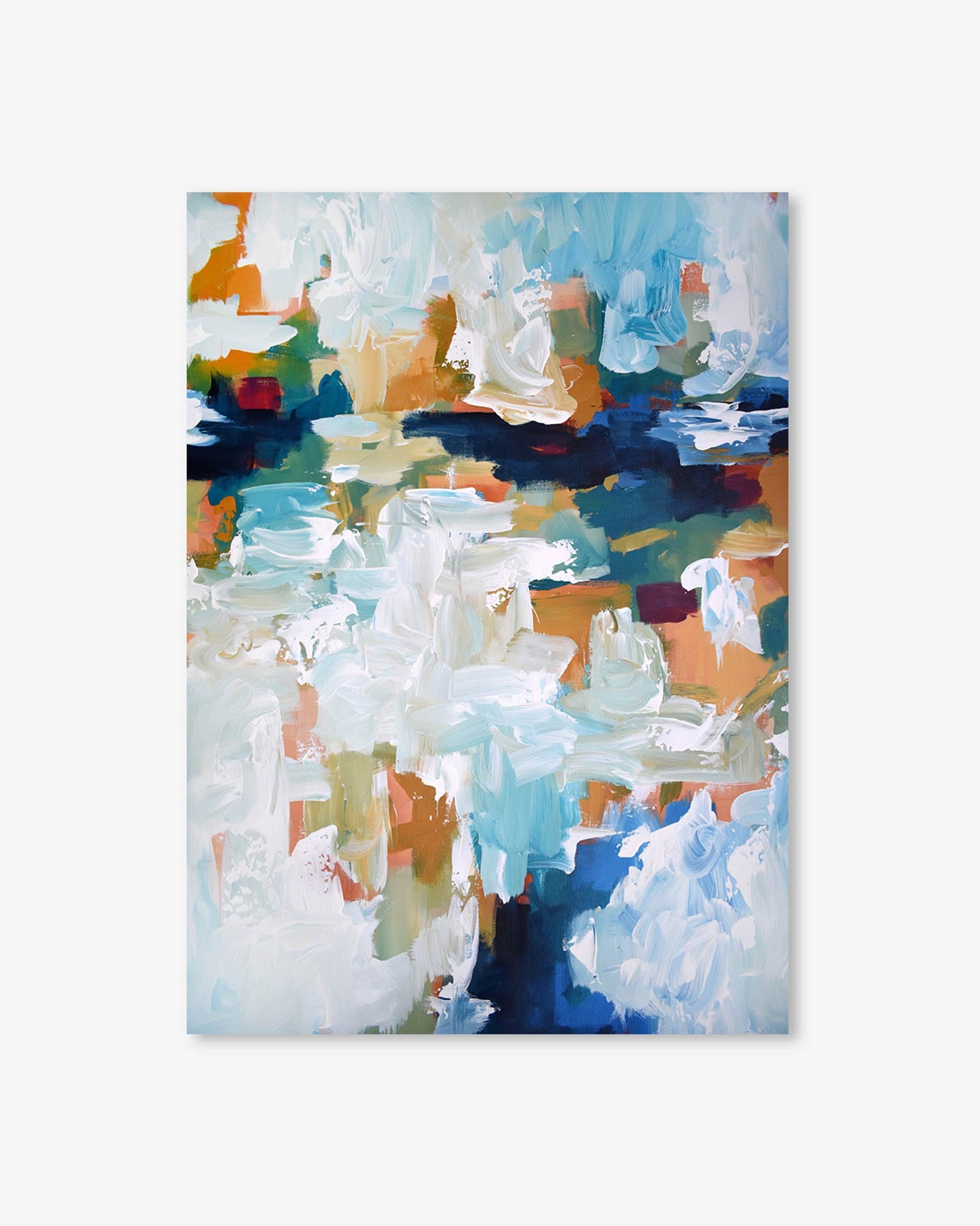 Abstract art print with colorful abstract design on a white background
