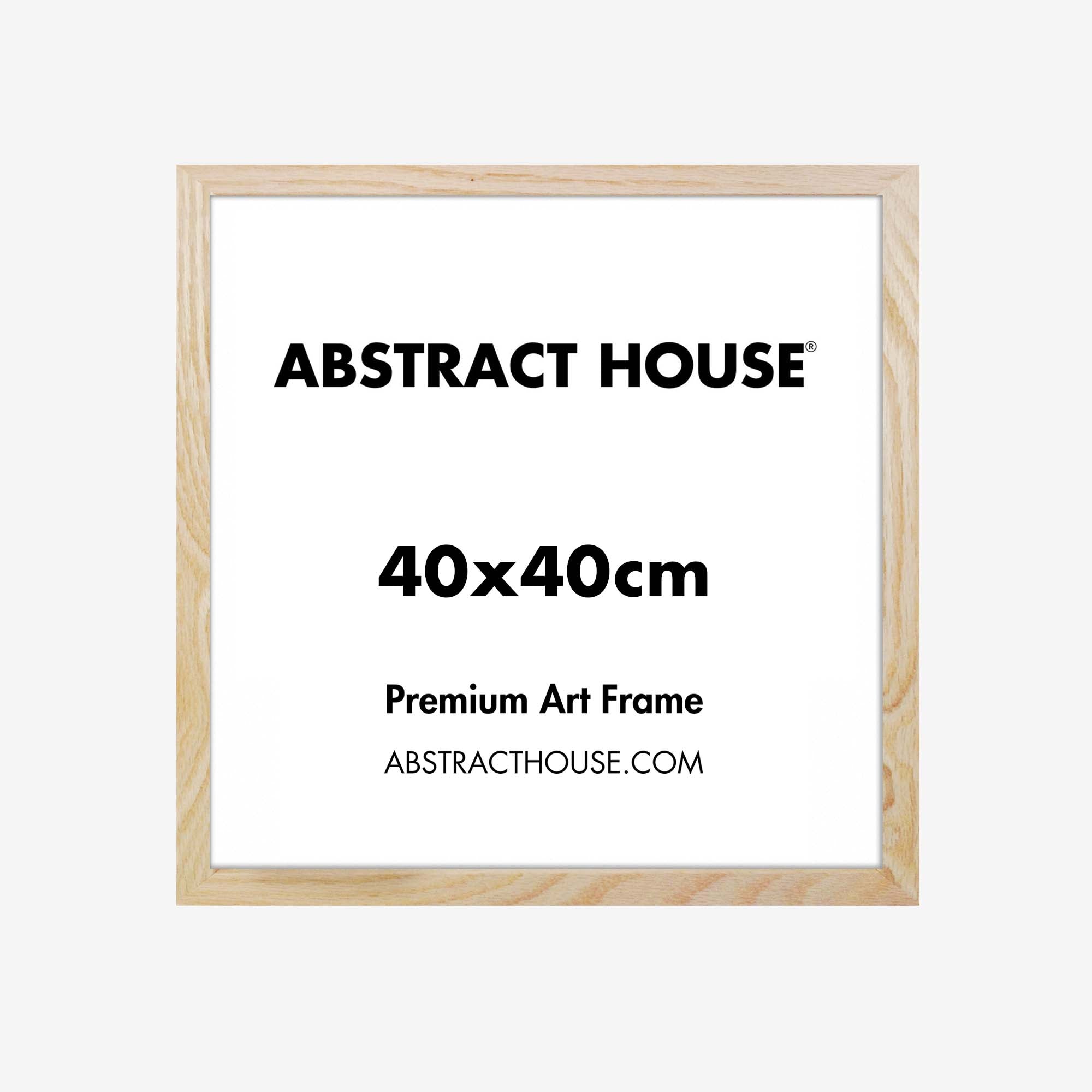 40x40cm Wooden Frame-Oak-No Mount-Abstract House