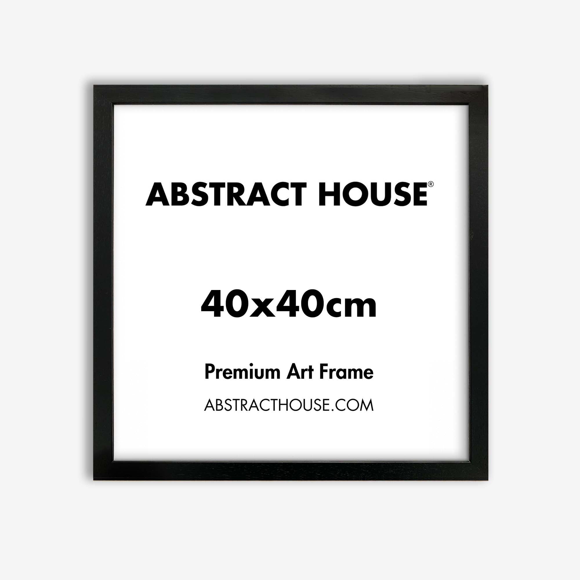 40x40cm Wooden Frame-Black-No Mount-Abstract House