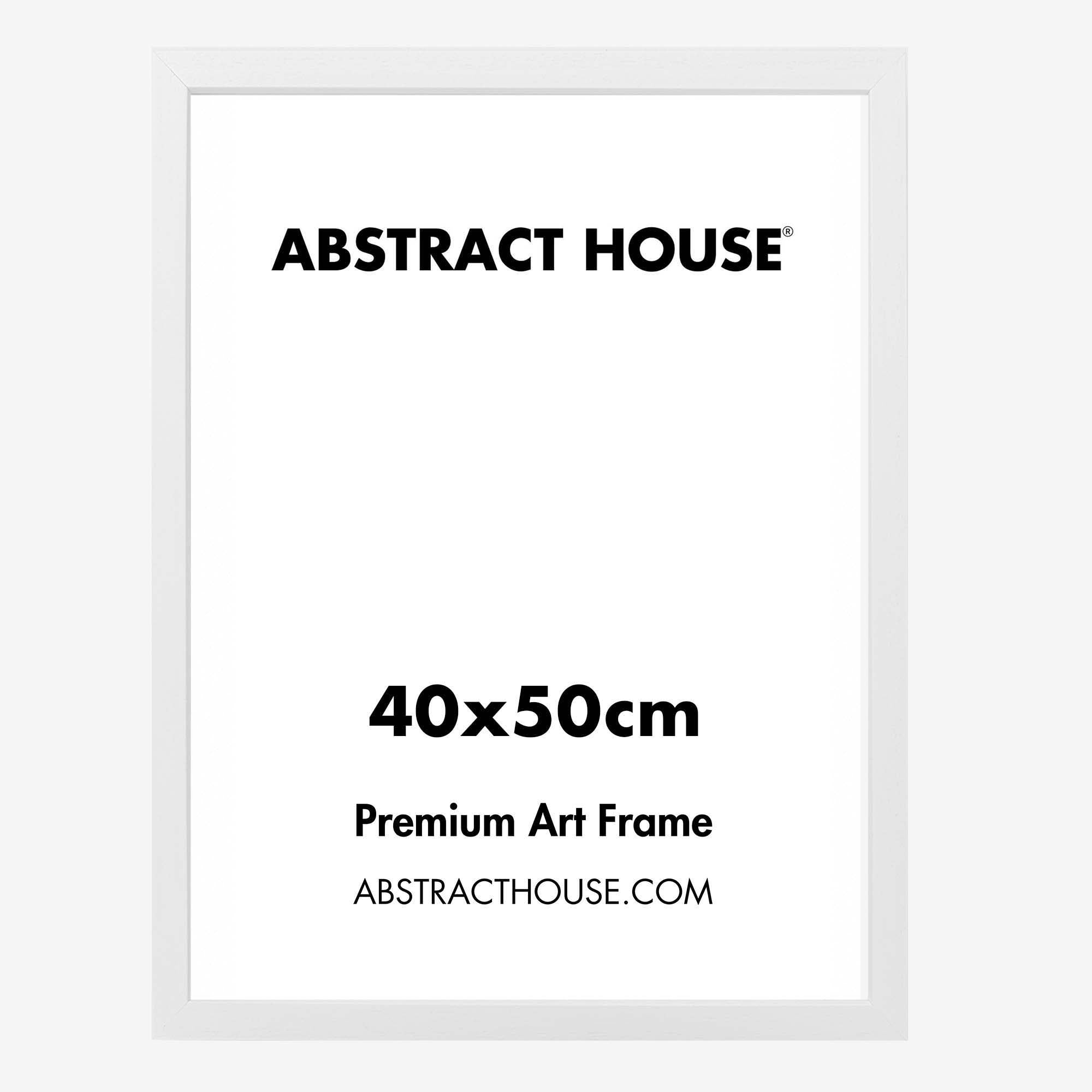 40x50 cm Wooden Picture Frame-White-No Mount-Abstract House
