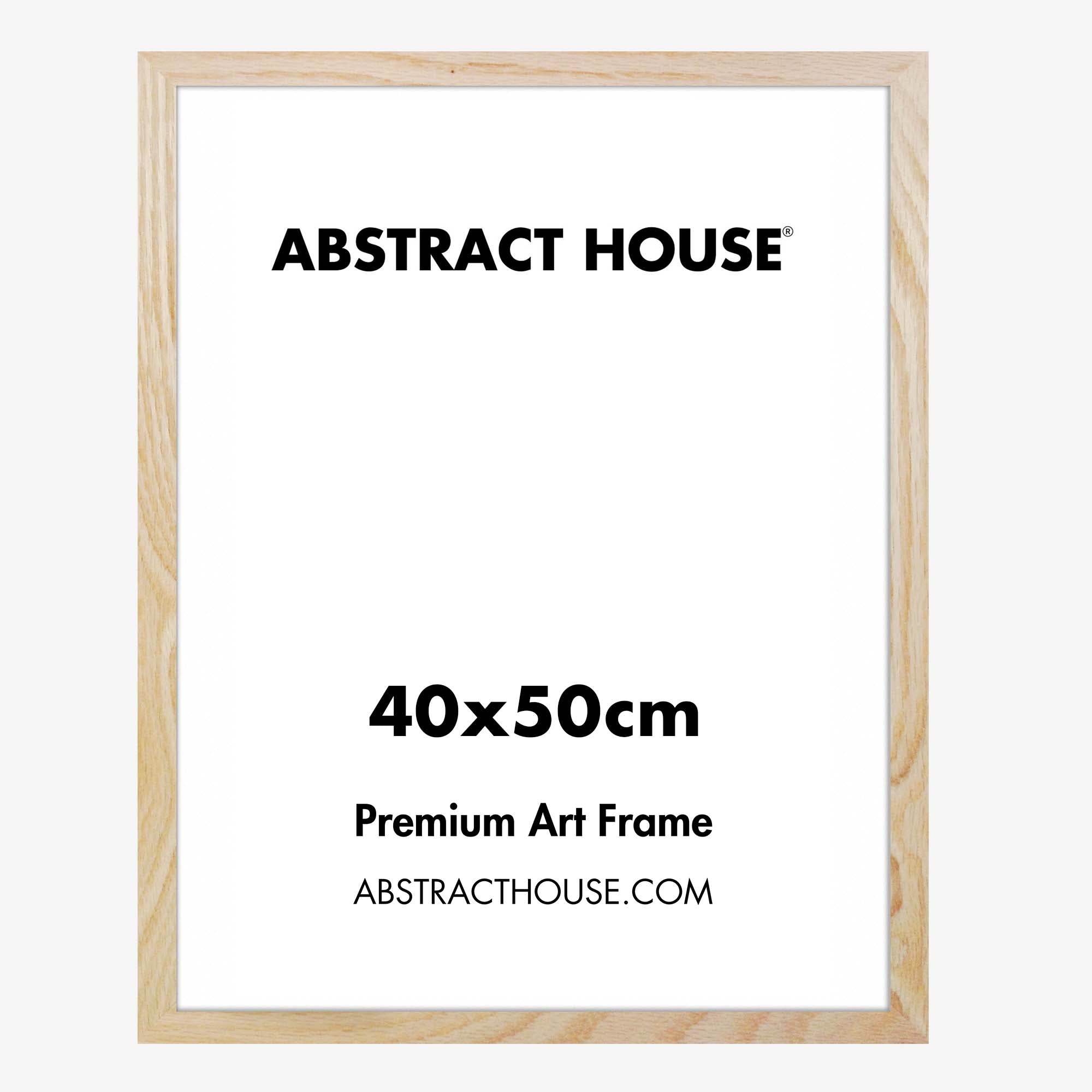 40x50 cm Wooden Picture Frame-Oak-No Mount-Abstract House