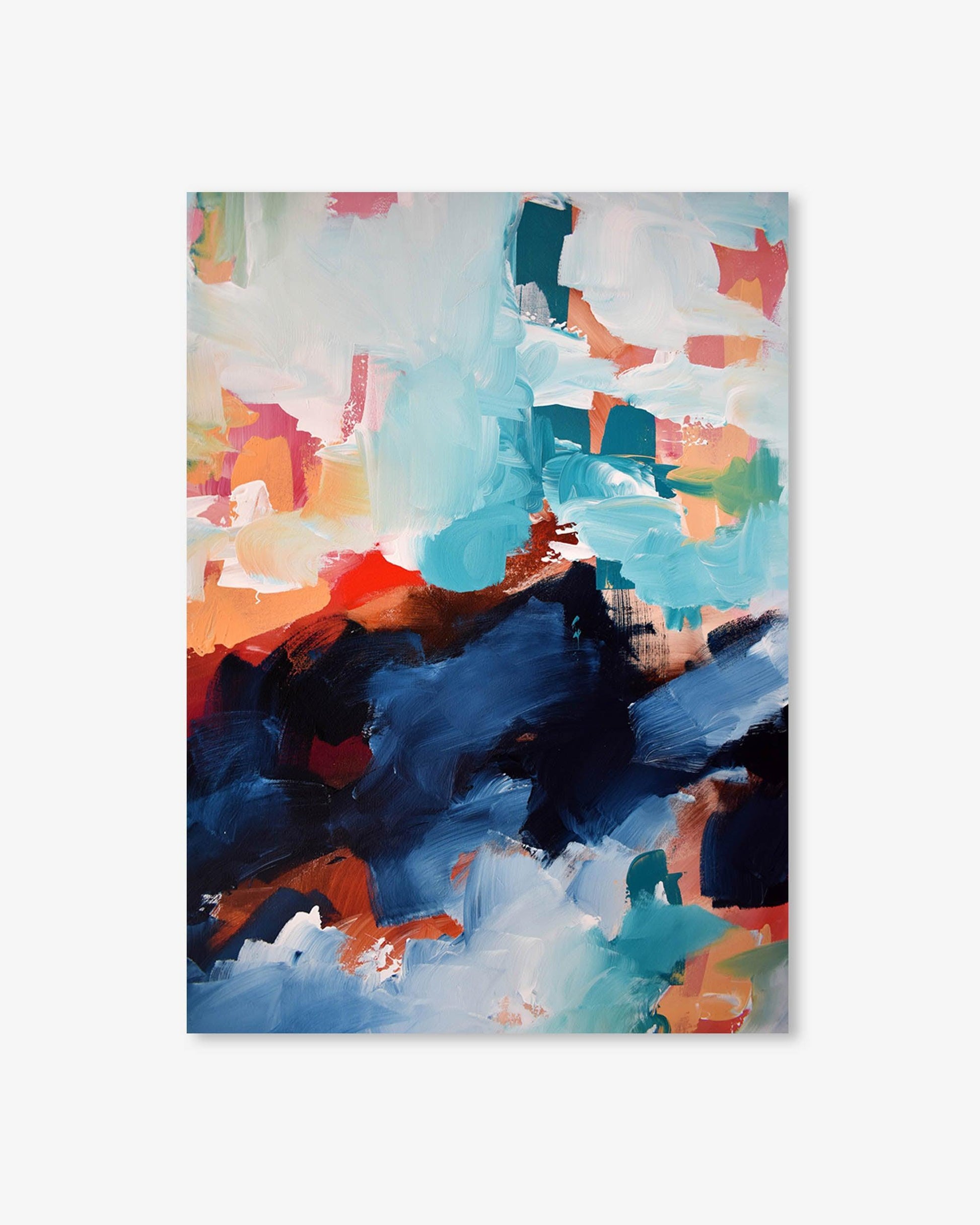 Abstract art print with colorful abstract design on a white background