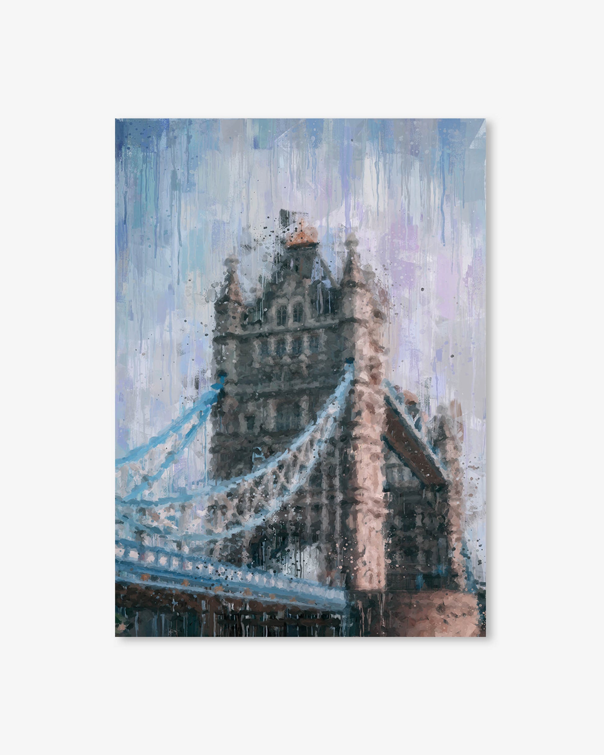 Painting of Tower Bridge with a textured brushstroke effect