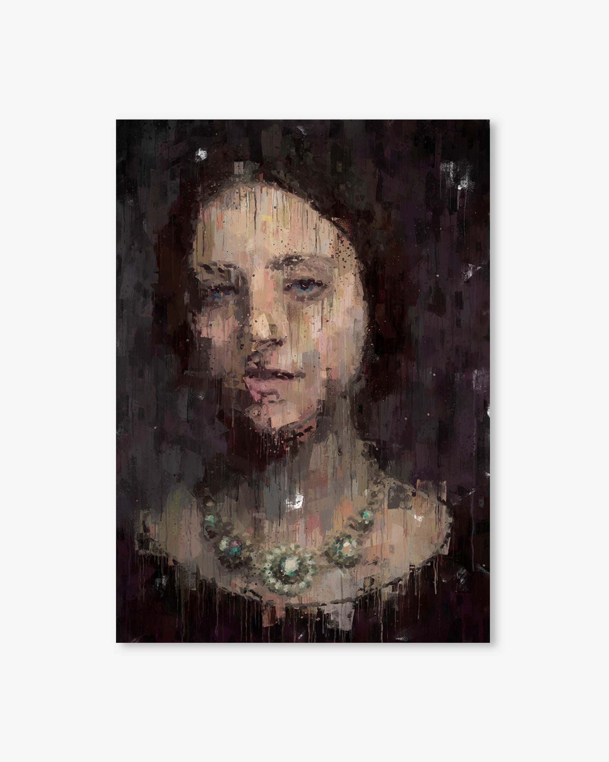 Artistic portrait of a woman with a dark background