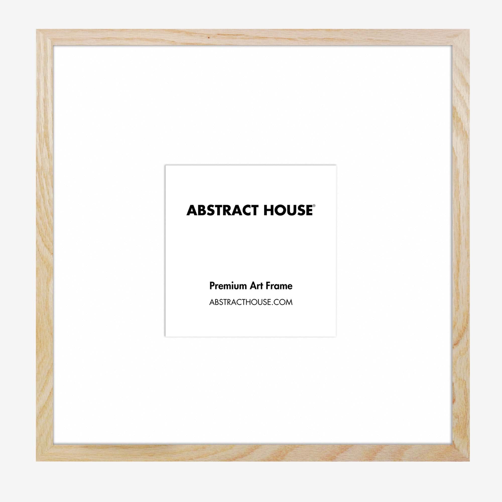 50x50 cm Wooden Frame-Oak-20 x 20 cm / 7.9 x 7.9 Inches-Abstract House