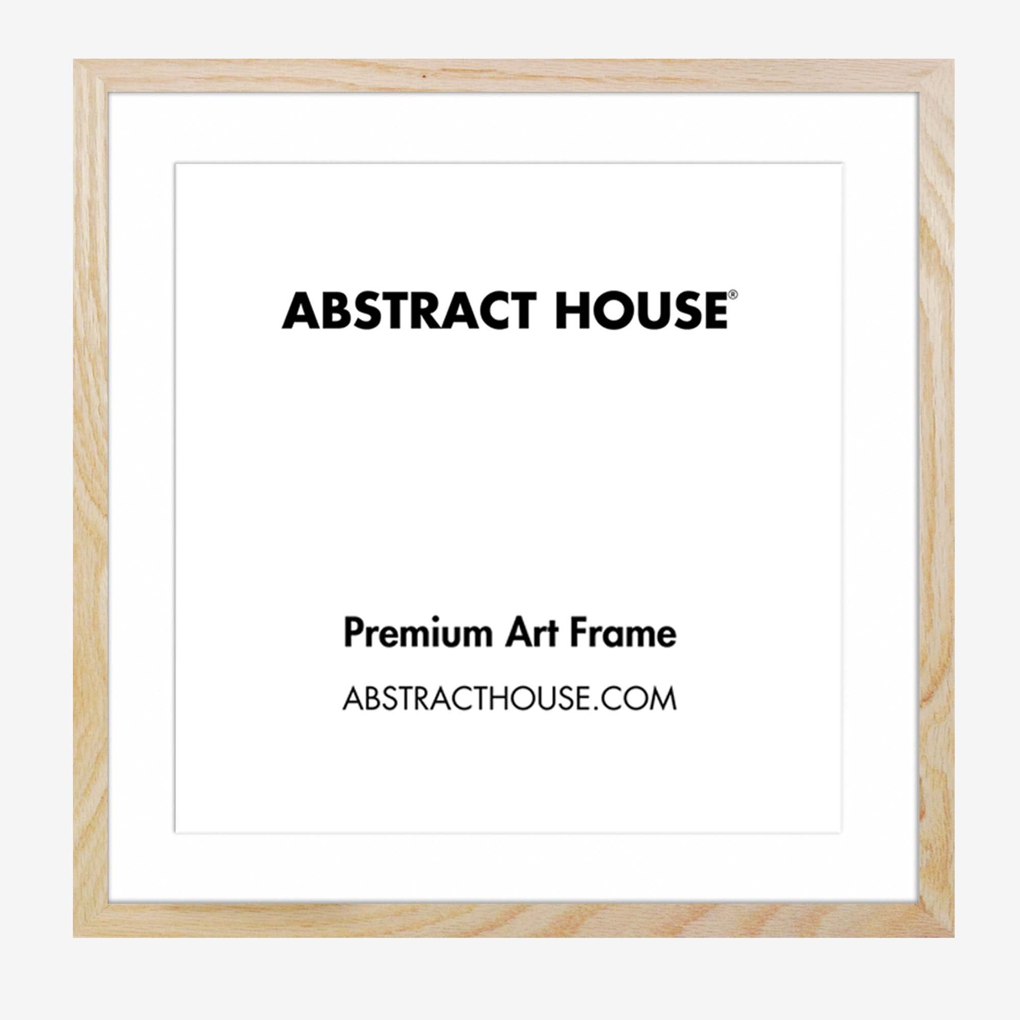 50x50 cm Wooden Frame-Oak-40 x 40 cm / 15.7 x 15.7 Inches-Abstract House