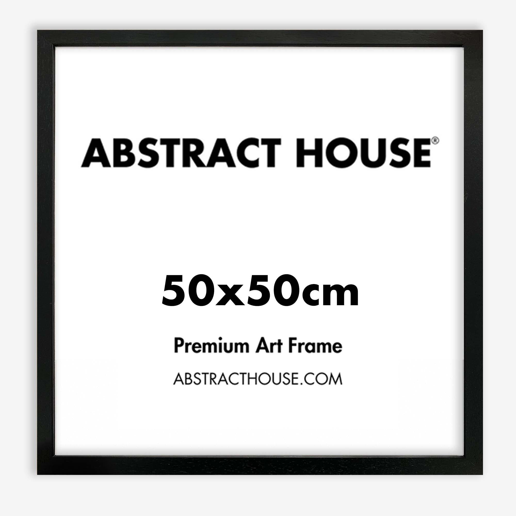 50x50 cm Wooden Frame-Black-No Mount-Abstract House